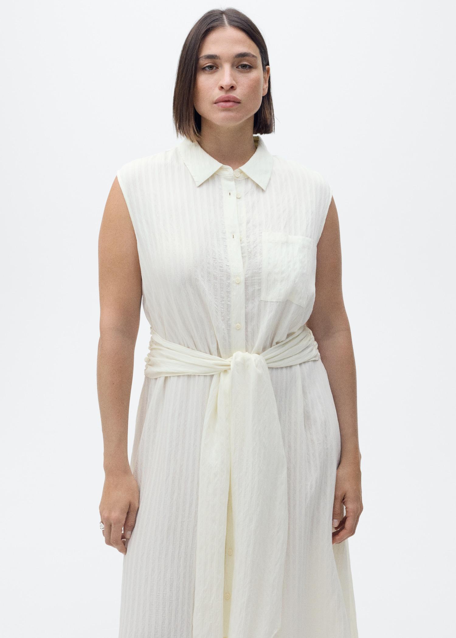Bow shirt dress - Women | MANGO USA Product Image