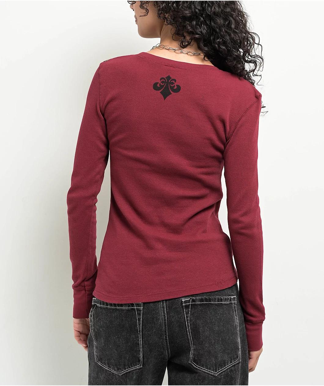 Affliction Shred Fest Red Thermal Long Sleeve T-Shirt Product Image