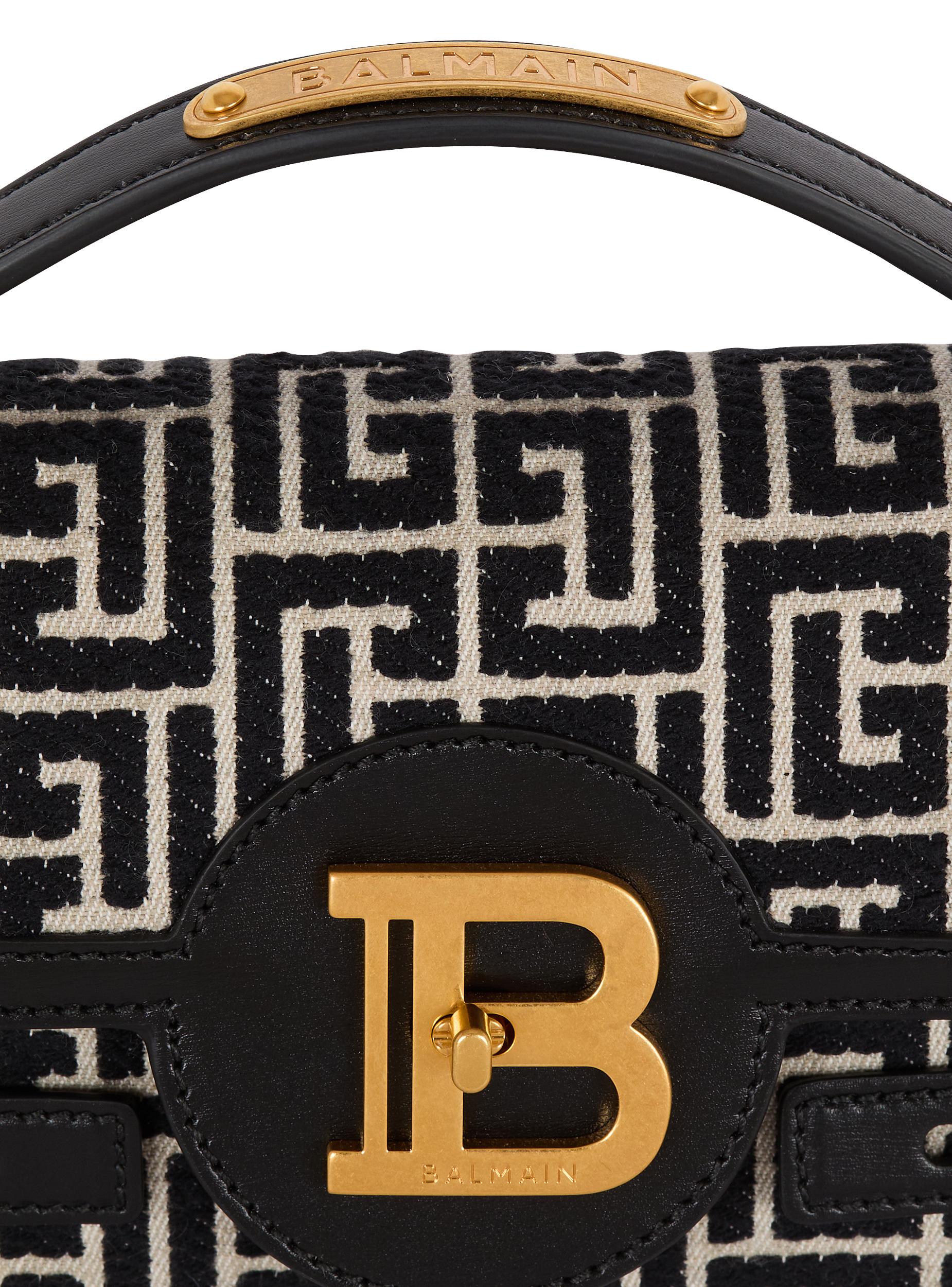 B-Buzz Shoulder 24 bag in calfskin and PB jacquard canvas Product Image