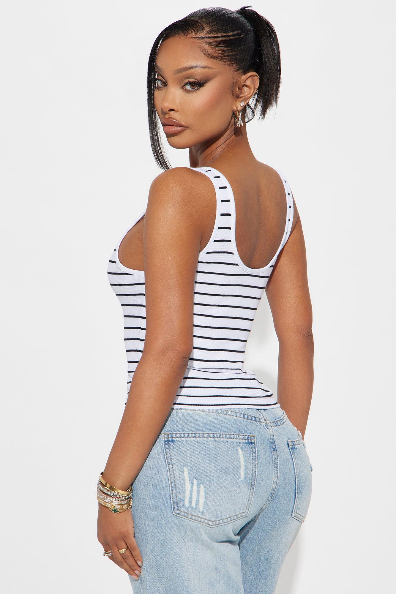 Miranda Tank Top - White/Black Product Image