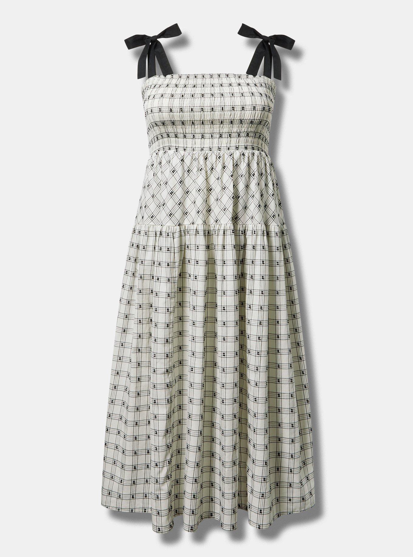 Tea-Length Smocked Bodice Dress Product Image