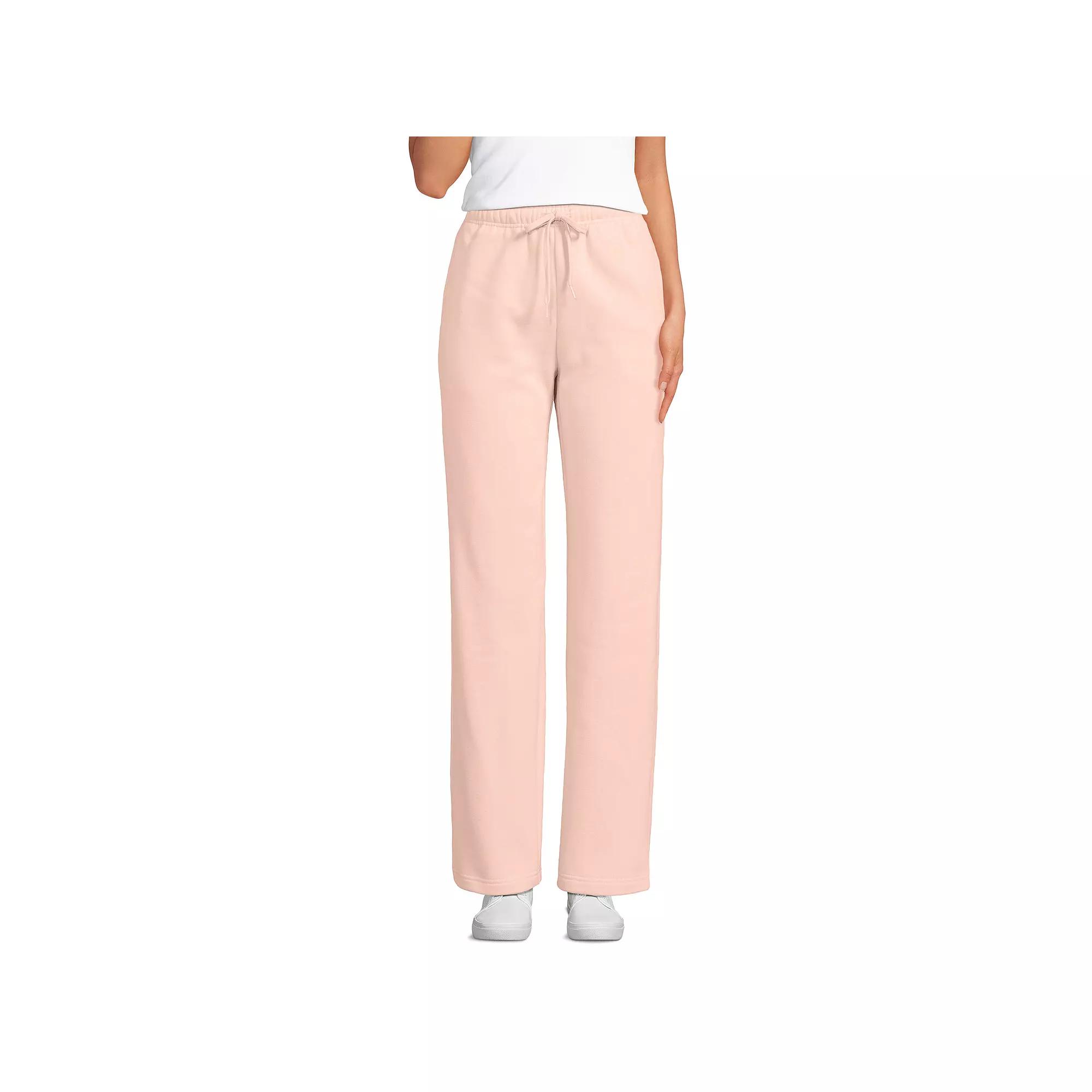 Women's Lands' End Fleece High Waisted Relaxed Pants,  Product Image