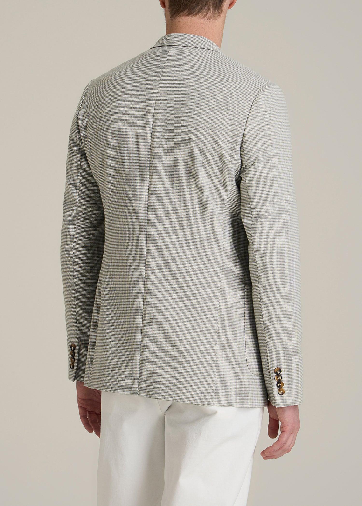 Core Blazer for Tall Men in Beige and Grey Houndstooth Male Product Image