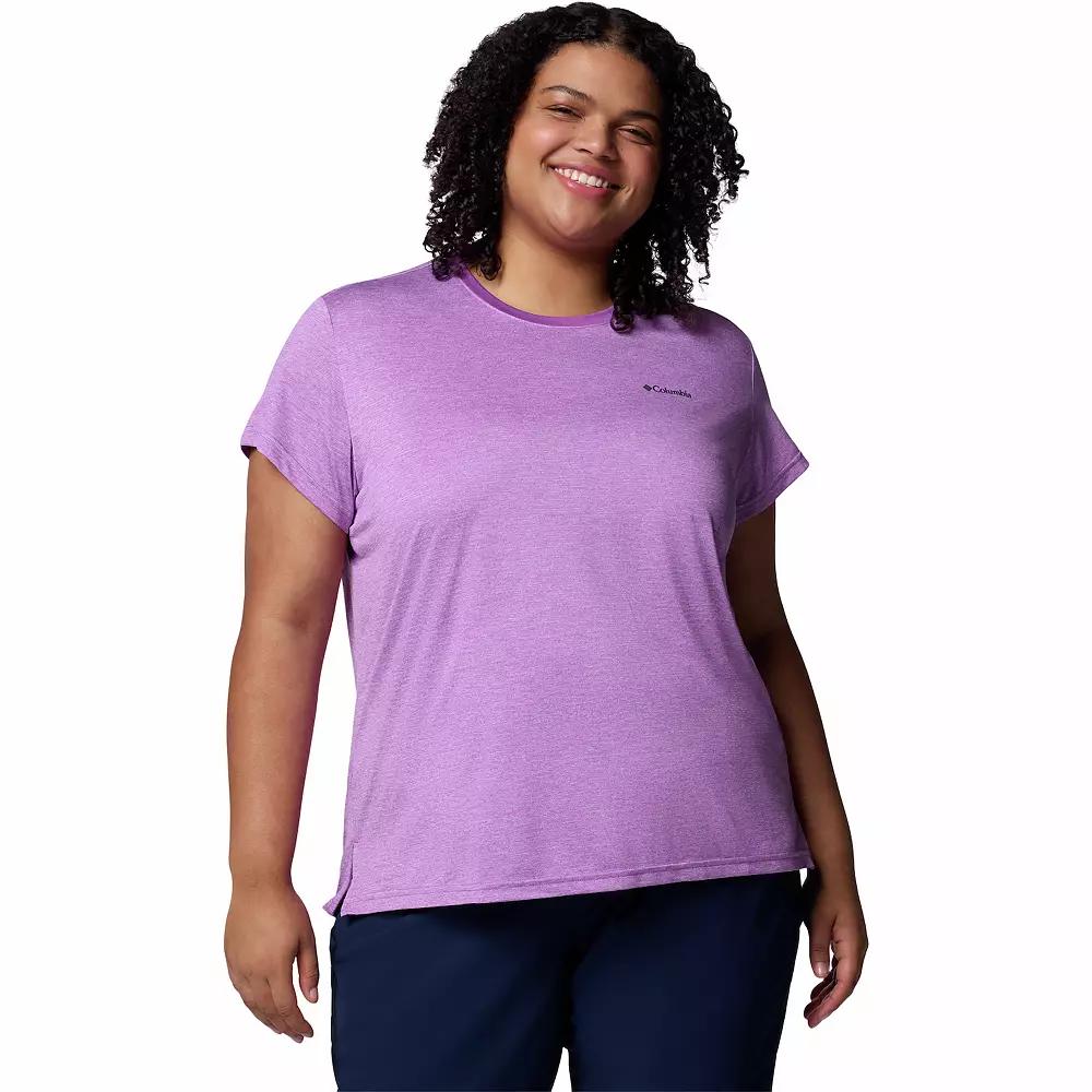 Plus Size Columbia Bluevista Hill Short Sleeve Crewneck Tee, Women's, Size: 2XL, Razzle Product Image