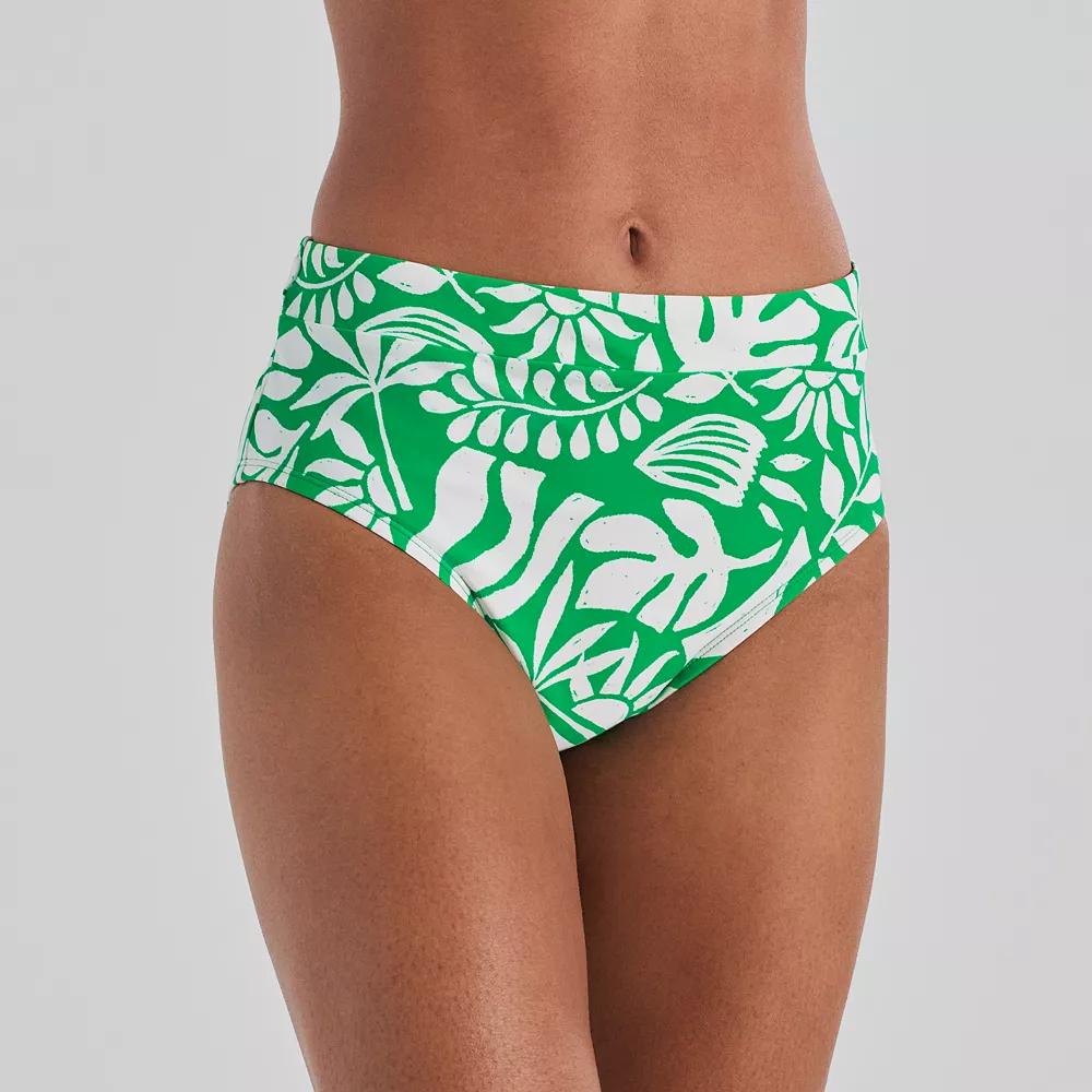 Women's Freshwater Banded High Leg Swim Bottoms, Size: Medium, Bella Vita Product Image