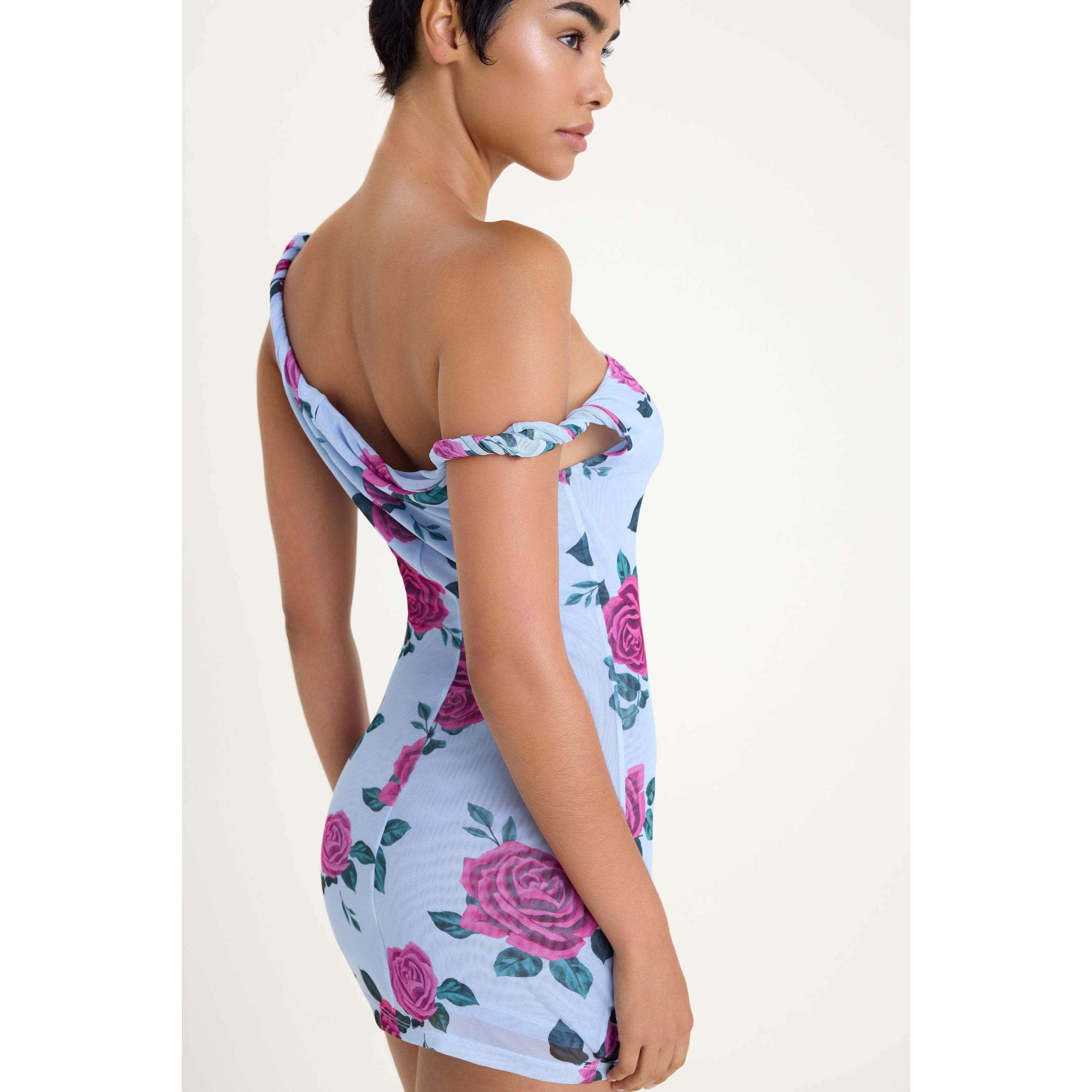 Womens Mesh Twist Midi Dress | | Good American by Khlo Kardashian Product Image