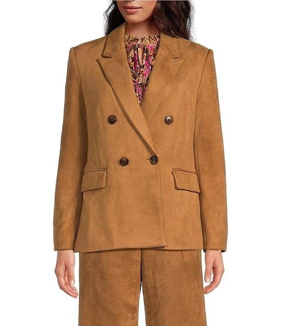 A Loves A Faux Suede Double Breasted Coordinating Blazer Product Image