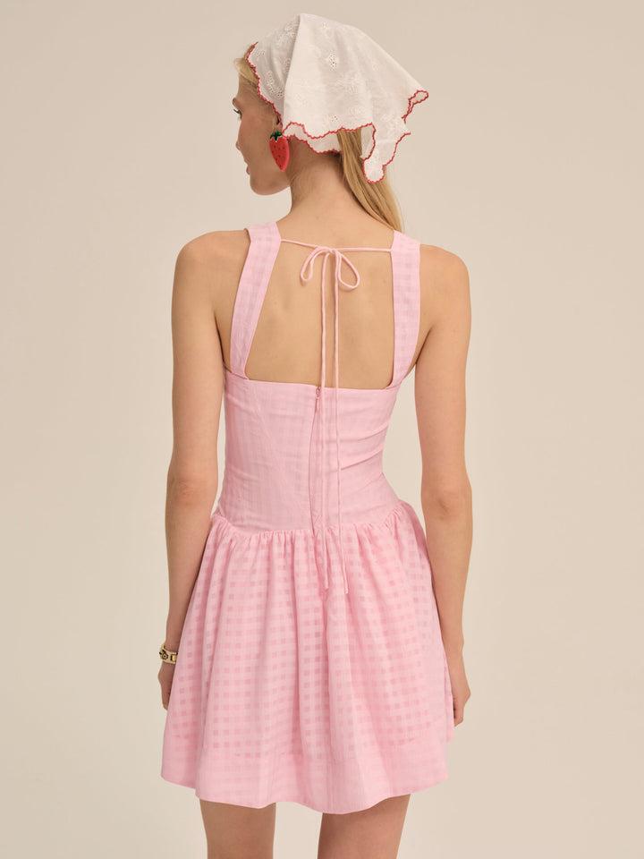 Ginny Gingham Mini Dress — Pink Product Image
