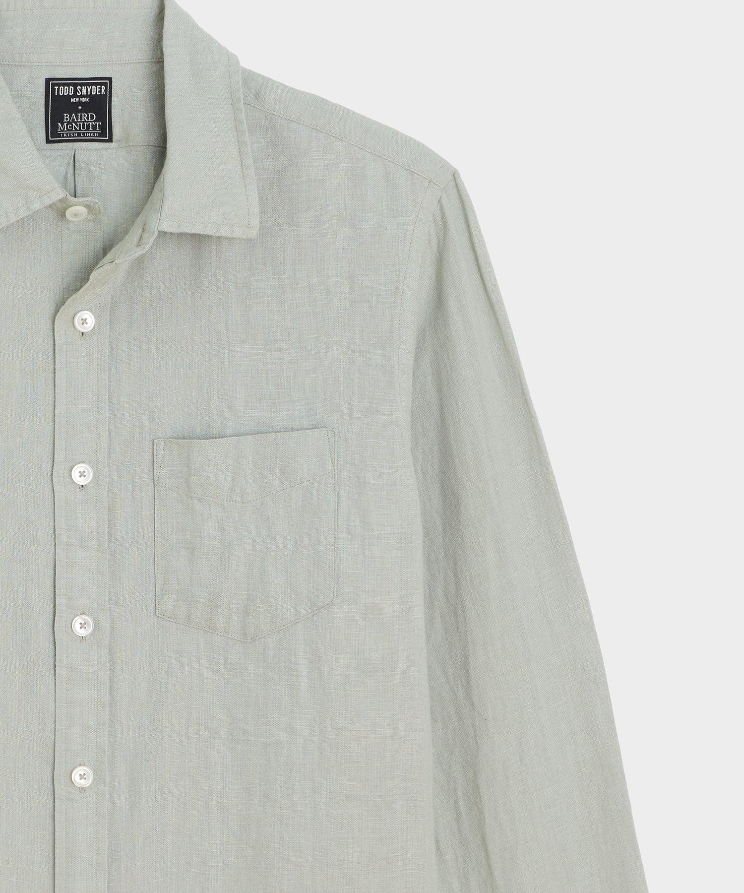 Slim Sea Soft Irish Linen Point Collar Shirt Product Image