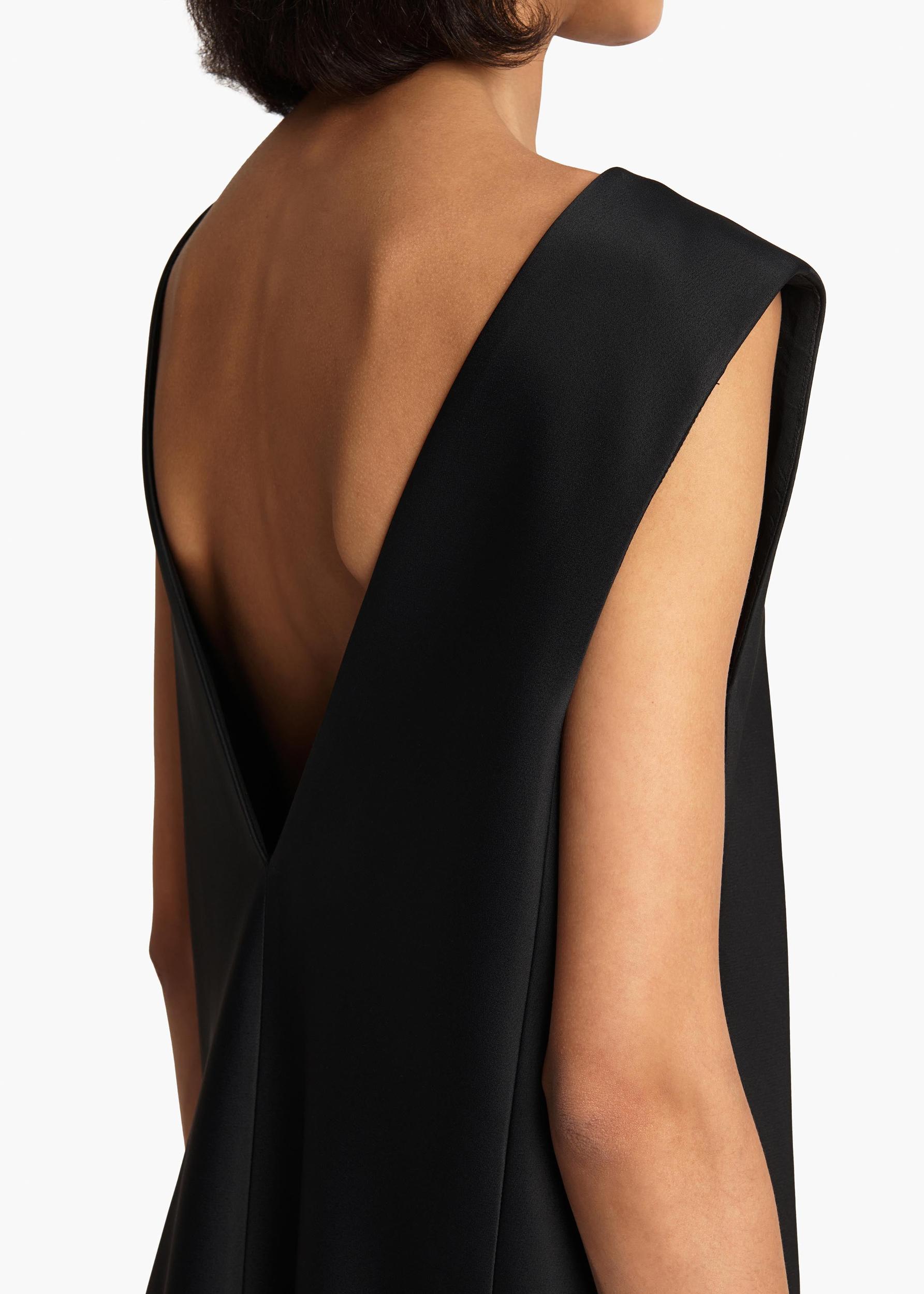 Mel Dress in Black Satin Product Image