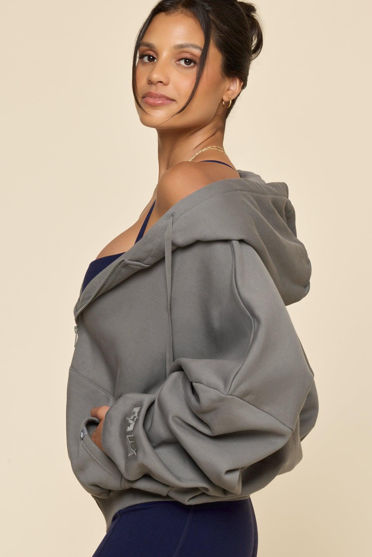 Zip Cloud Hoodie - Smoke Product Image