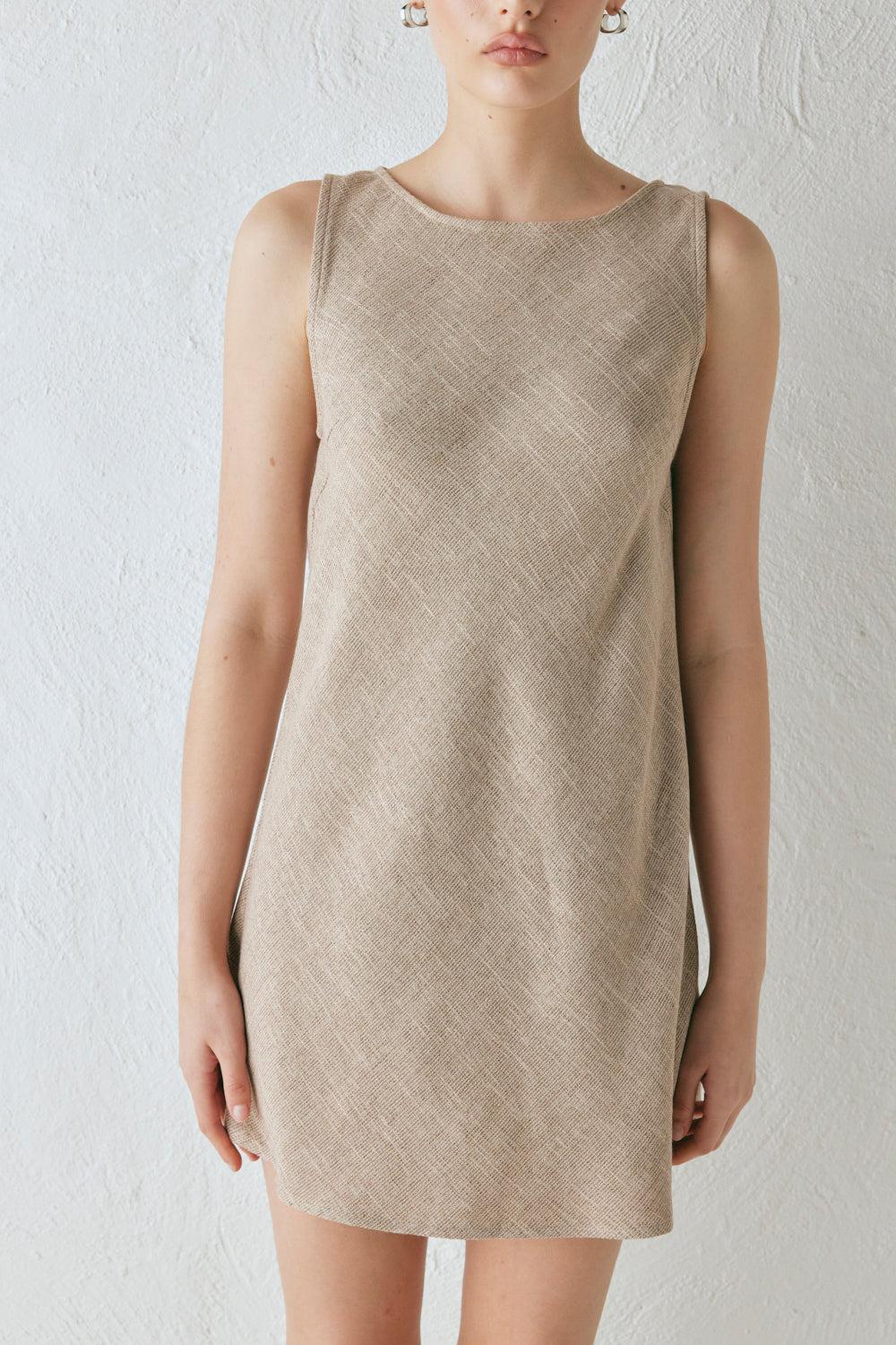 Zaria Mini Dress Beige Product Image