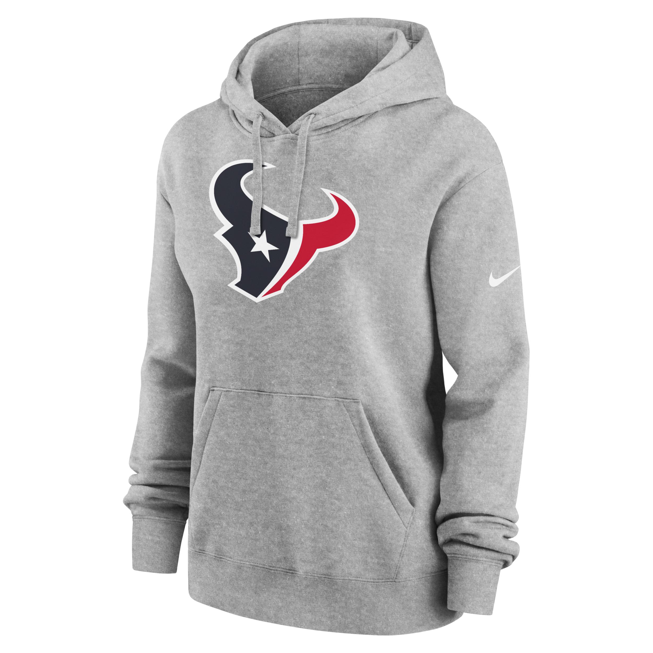 Women's Nike Heather Charcoal Houston Texans Club Fleece Pullover Hoodie,  Product Image