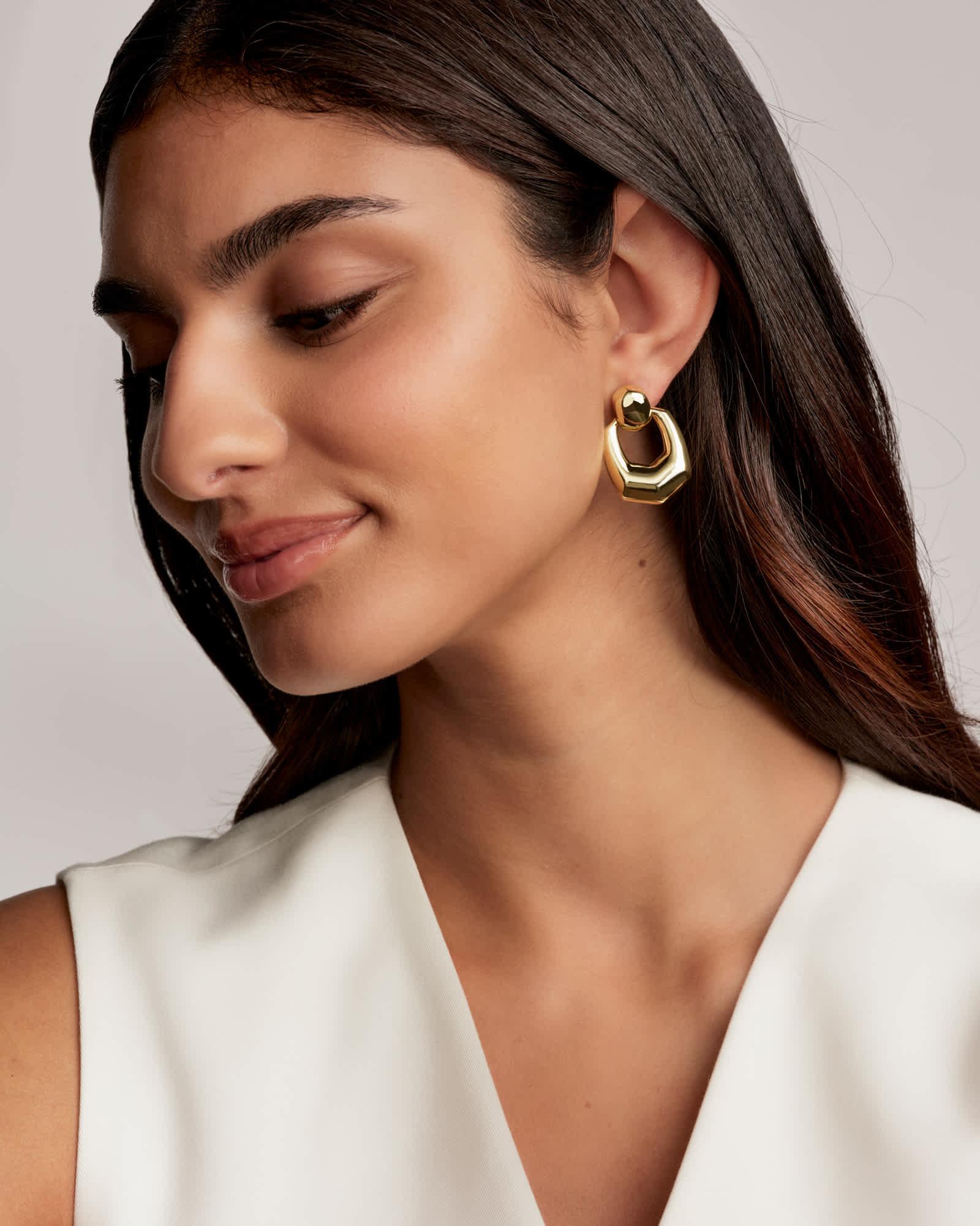 Kaitlin Gold Open Frame Earrings Product Image