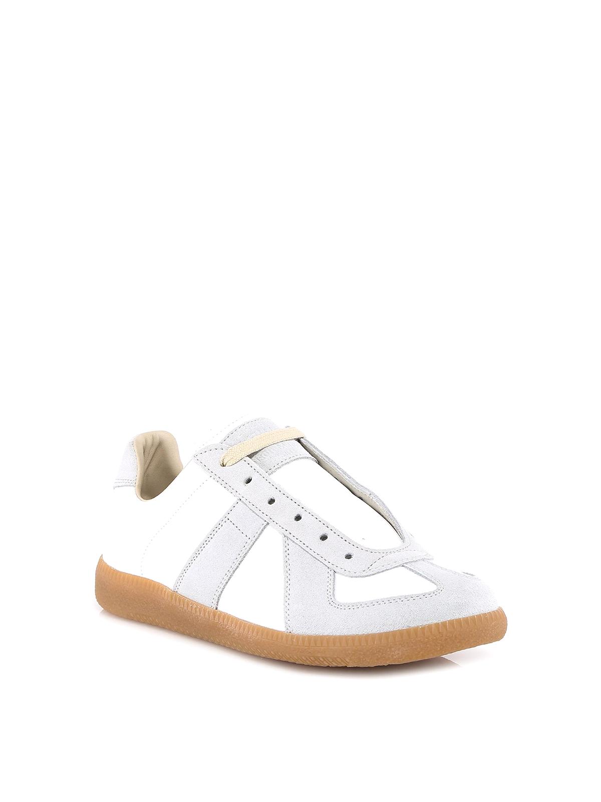 MAISON MARGIELA Replica Leather And Suede Sneakers In White Product Image