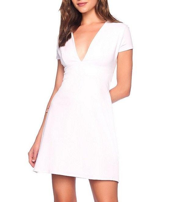 Susana Monaco Plunge V-Neck Short Sleeve Dress Product Image