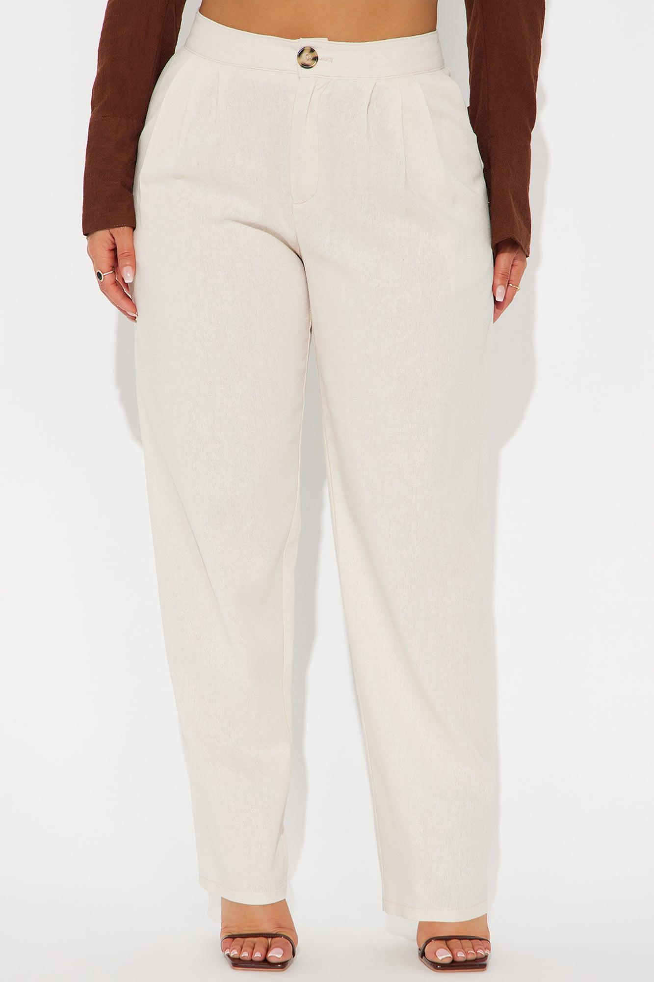 Aliza Wide Leg Linen Trouser - Tan Product Image