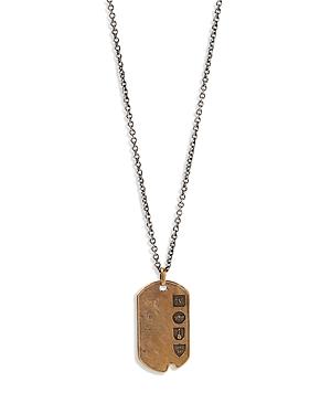 Mens Distressed Dog Tag Two-Tone Pendant Necklace Product Image