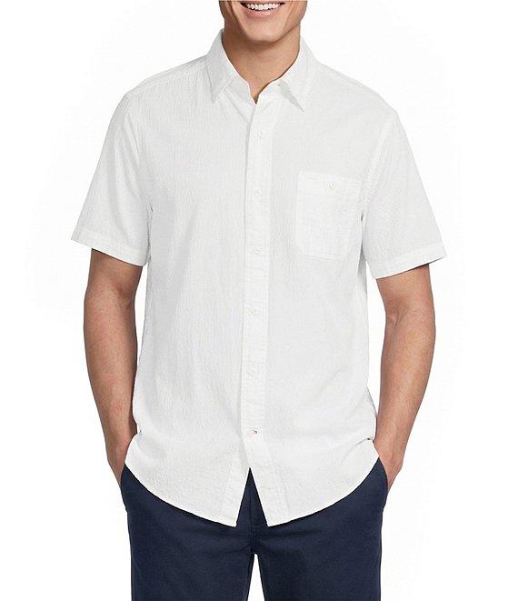 Cremieux Big & Tall Blue Label Performance Solid Seersucker Short Sleeve Shirt Product Image