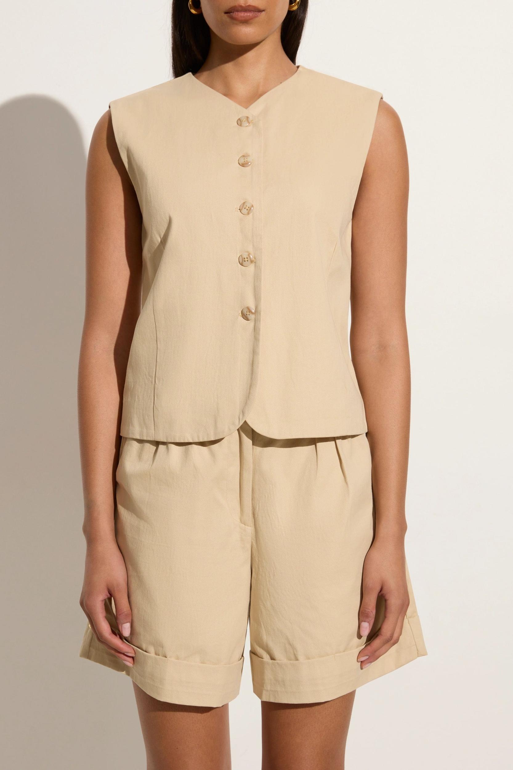 Delfina Vest Bleached Sand - Final Sale Product Image