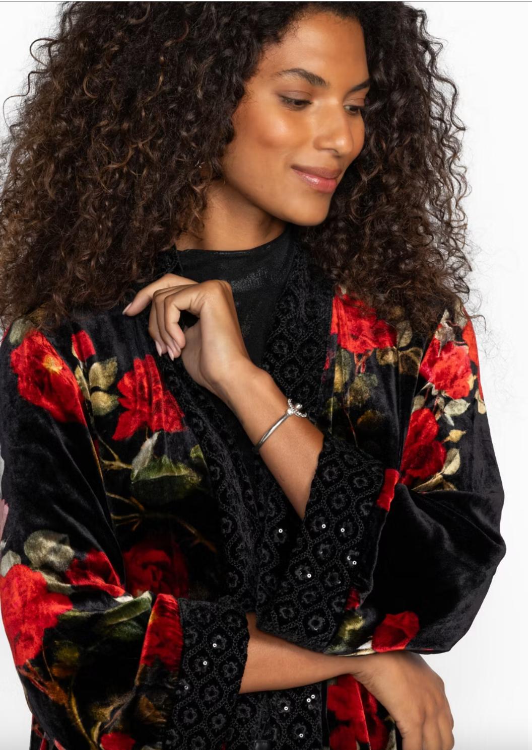 JOHNNY WAS Velvet Kimono Coat - small - SALE Product Image