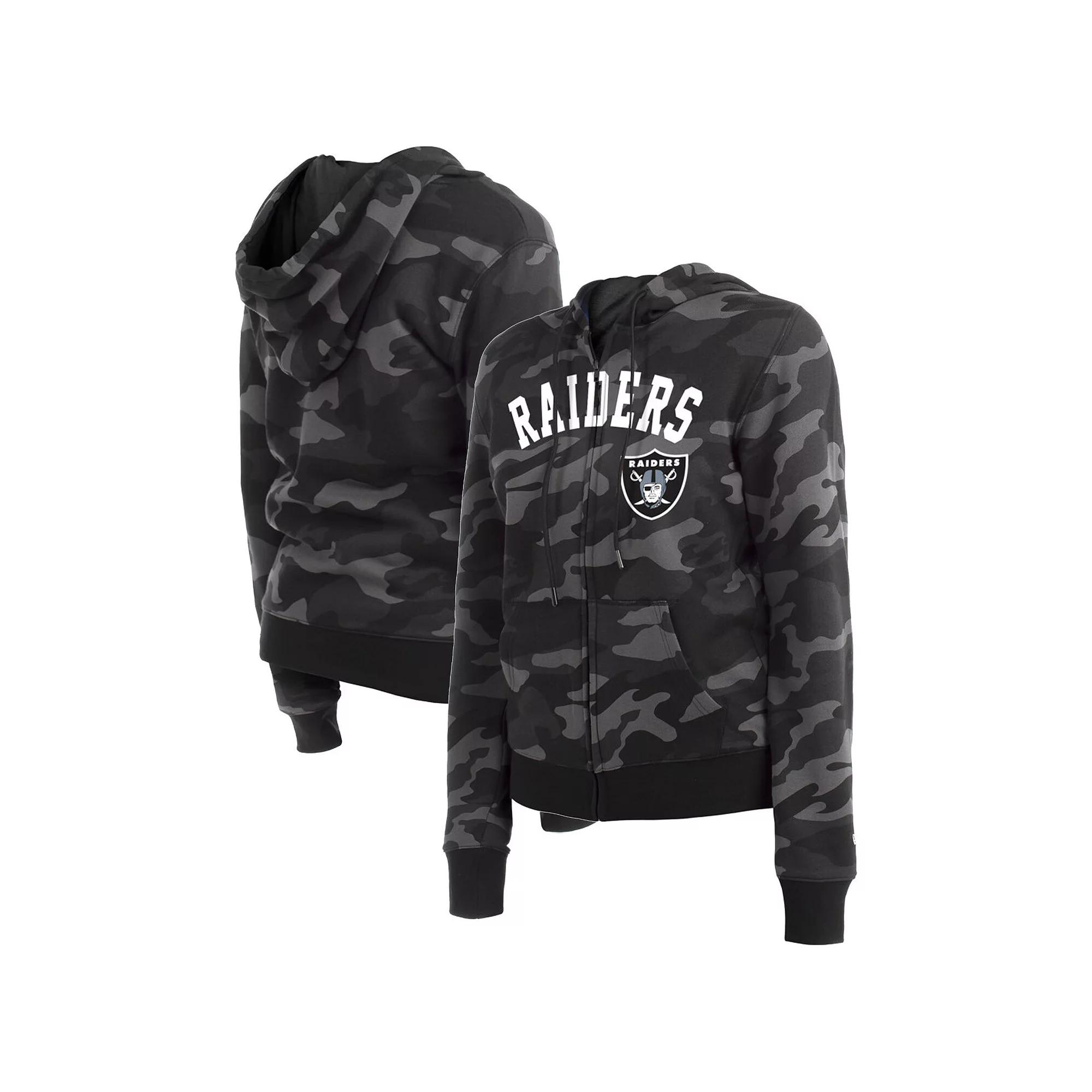 Women's New Era Black Las Vegas Raiders Camo Full-Zip Hoodie,  Product Image