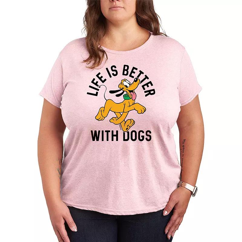 Disney's Pluto Plus Life Is Better With Dogs Graphic Tee, Women's,  Product Image