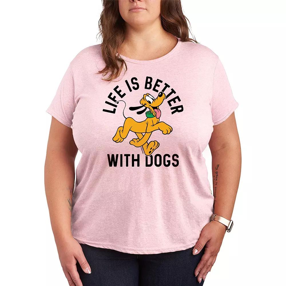 Disney's Pluto Plus Life Is Better With Dogs Graphic Tee, Women's,  Product Image
