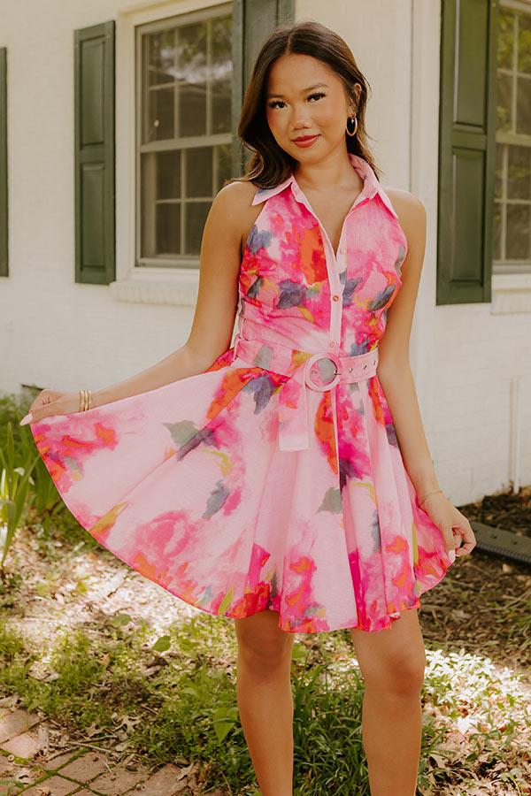 Watercolor Blooms Mini Dress Product Image