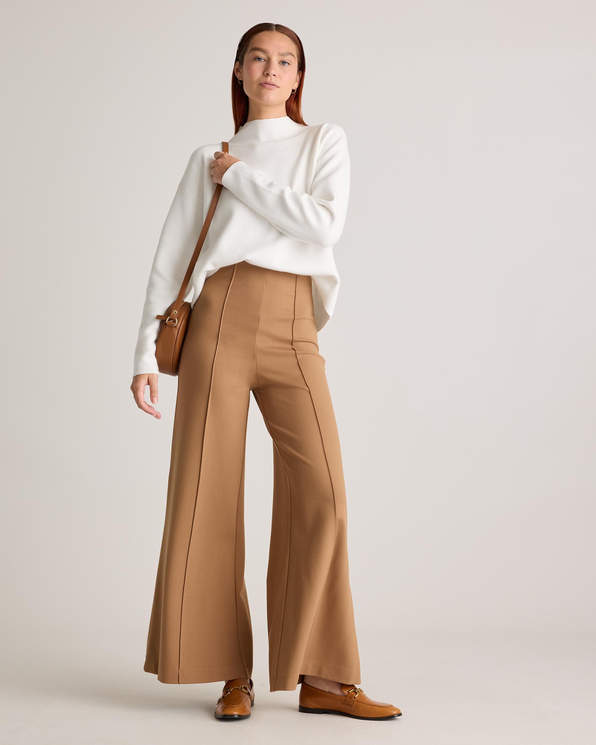 Quince | Women's Ultra-Stretch Ponte Super Wide Leg Pants Rayon Product Image