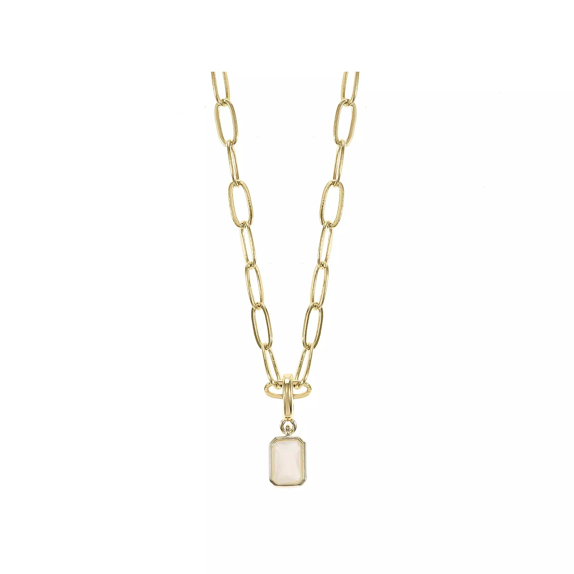 City Luxe Crystal Birthstone Pendant Necklace, Women's, Size: 18-20" ADJ, October Gold Tone Product Image