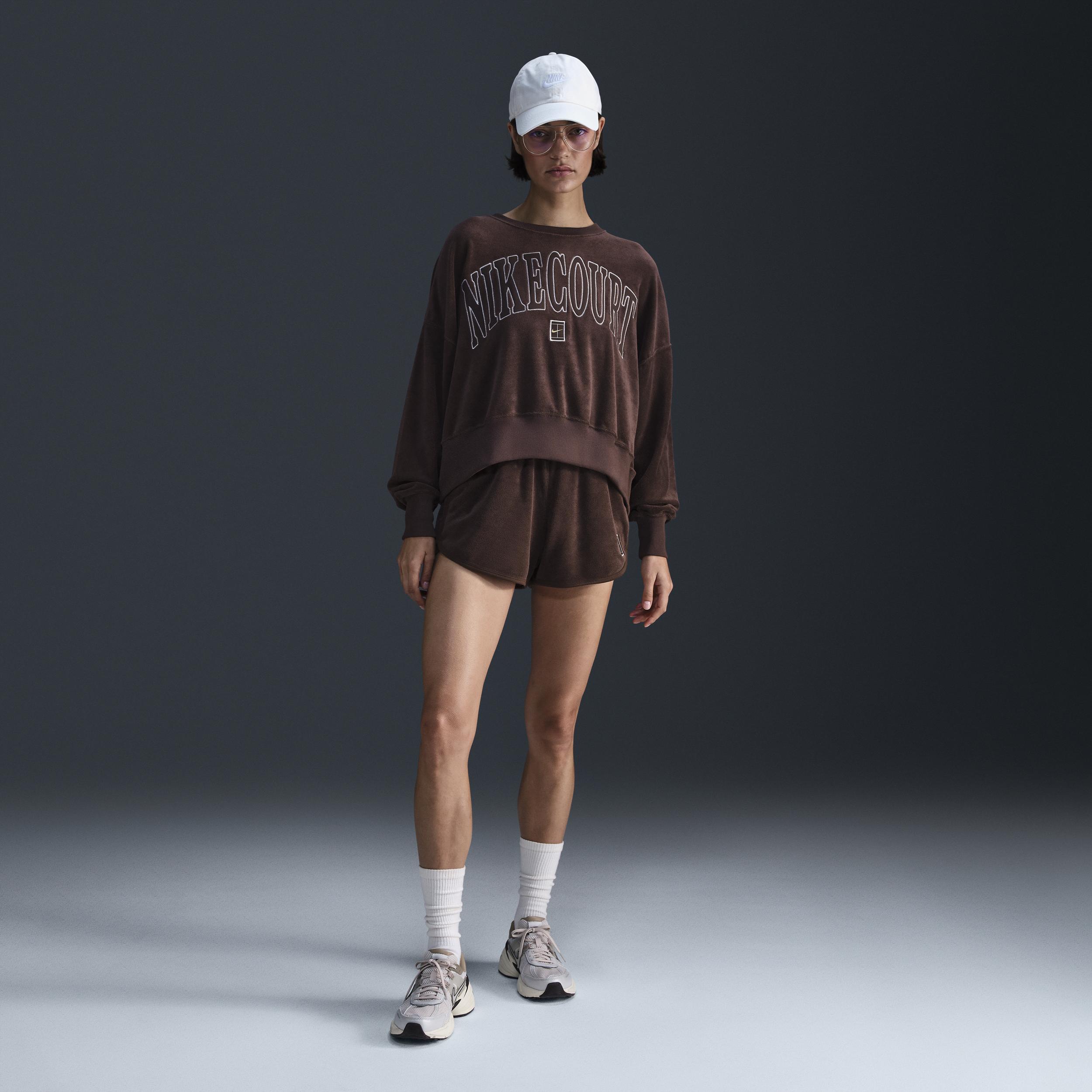 Nike Women's Court Heritage Over-Oversized Crew-Neck Graphic Tennis Sweatshirt Product Image