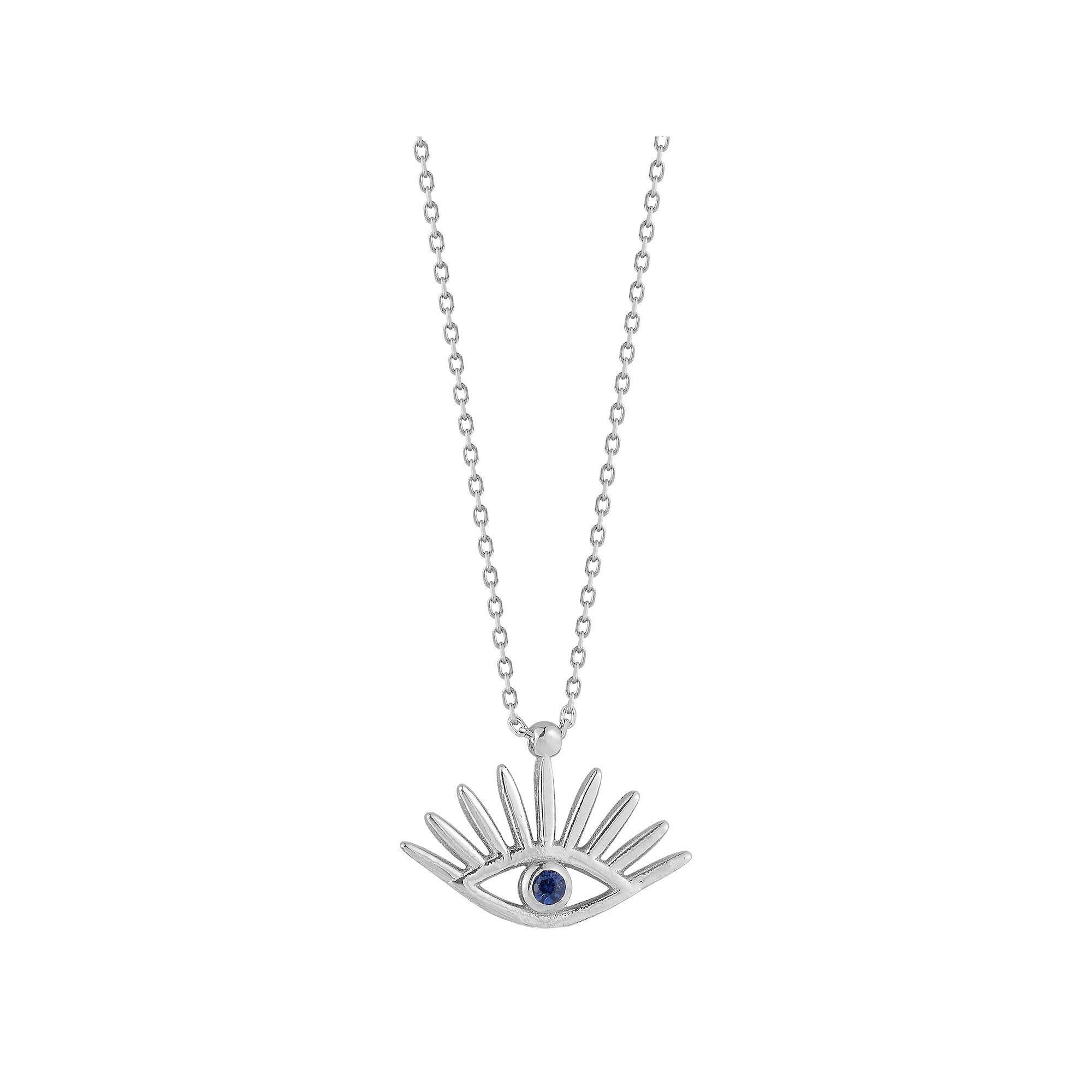 Sunkissed Sterling Sterling Silver Cubic Zirconia Eye Necklace, Women's, Size: 17", Silver Tone Product Image