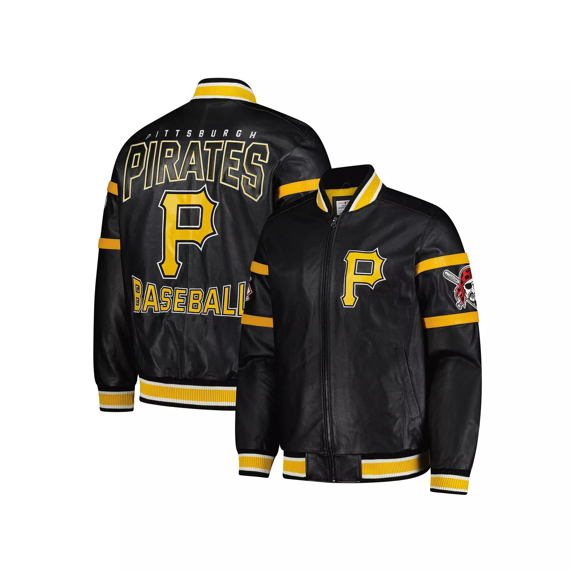 Men's G-III Sports by Carl Banks Black Pittsburgh Pirates Full-Zip Leather Varsity Jacket,  Product Image
