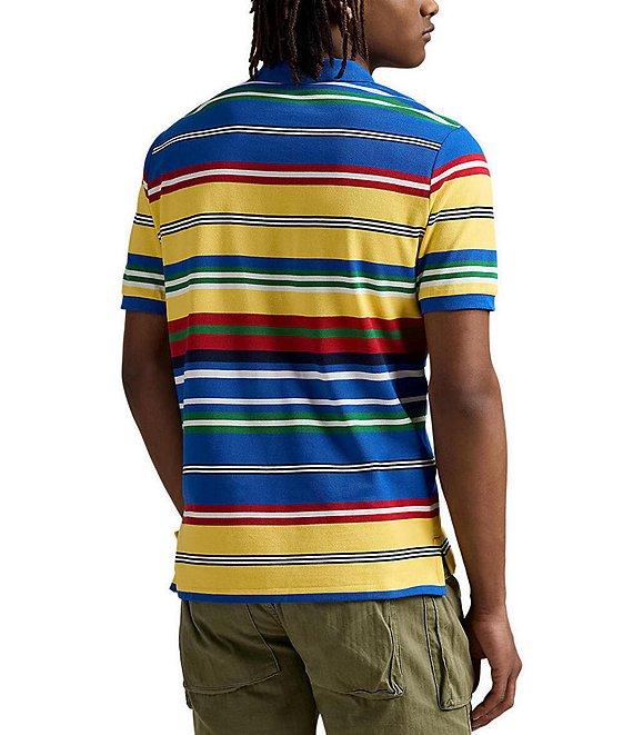 Polo Ralph Lauren Classic Fit Striped Mesh Short Sleeve Polo Shirt Product Image