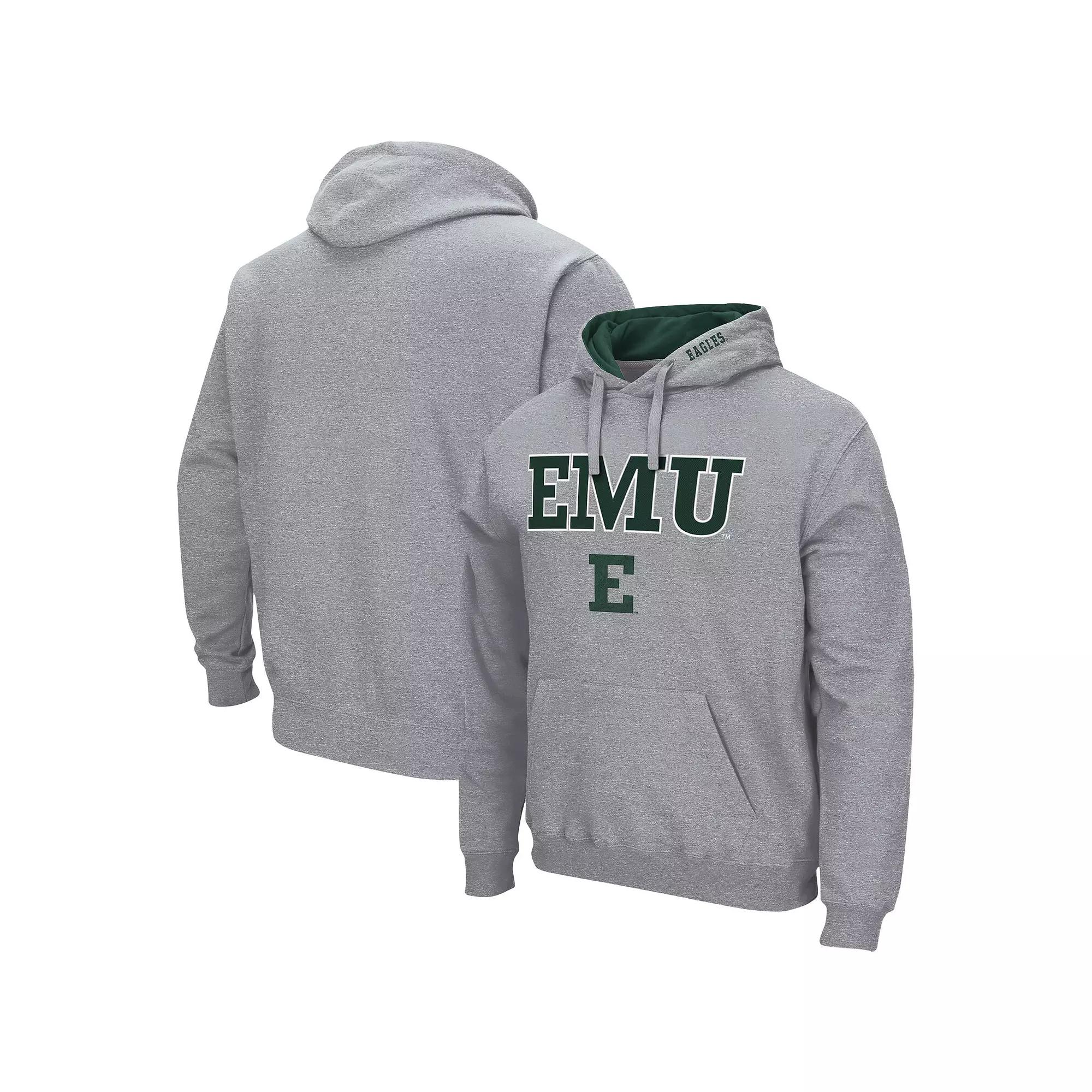 Men's Colosseum Heathered Gray Eastern Michigan Eagles Arch & Logo 3.0 Pullover Hoodie, Size: Medium, Nc2 Grey Product Image
