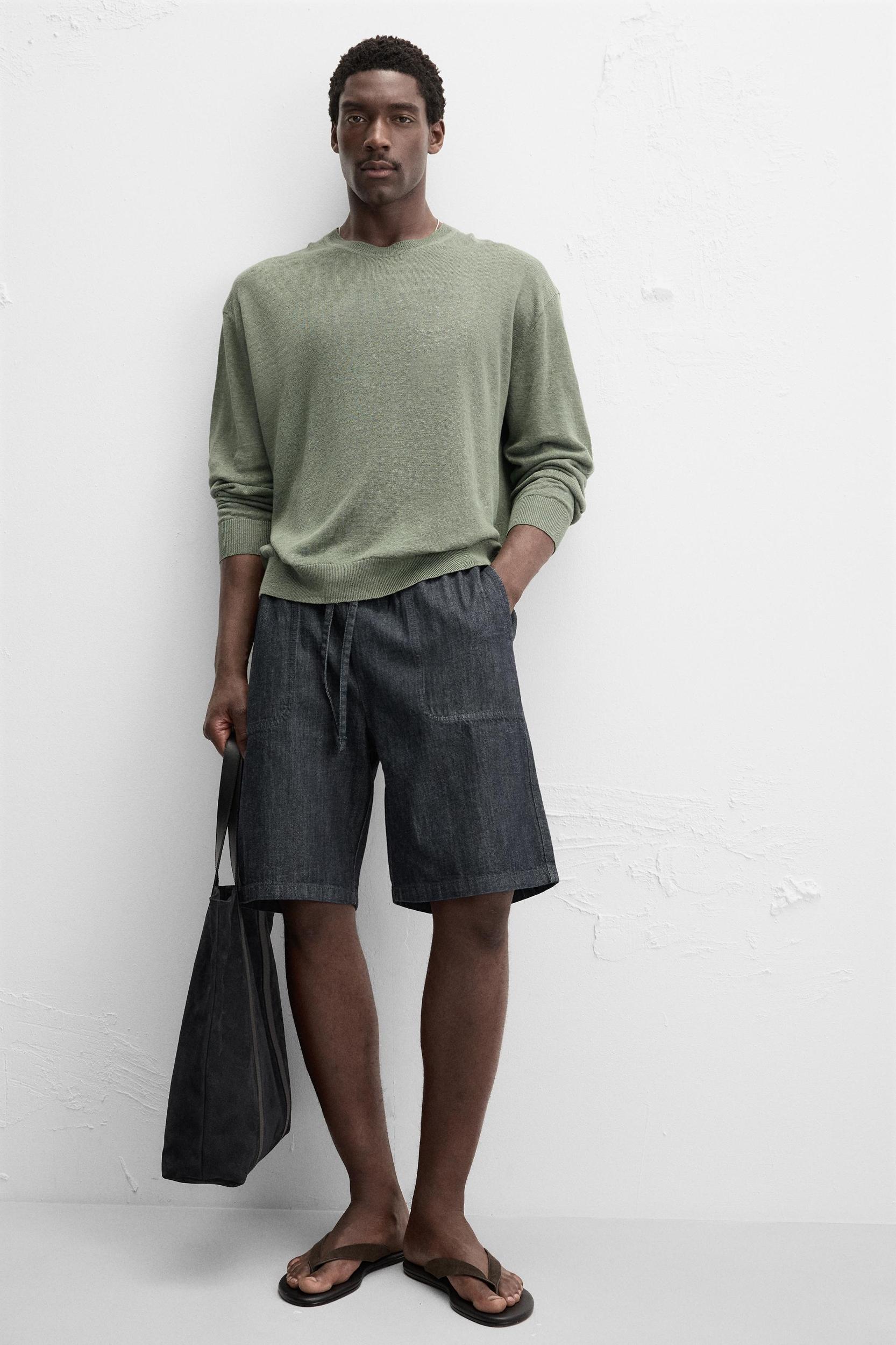RELAXED FIT DENIM SHORTS Product Image