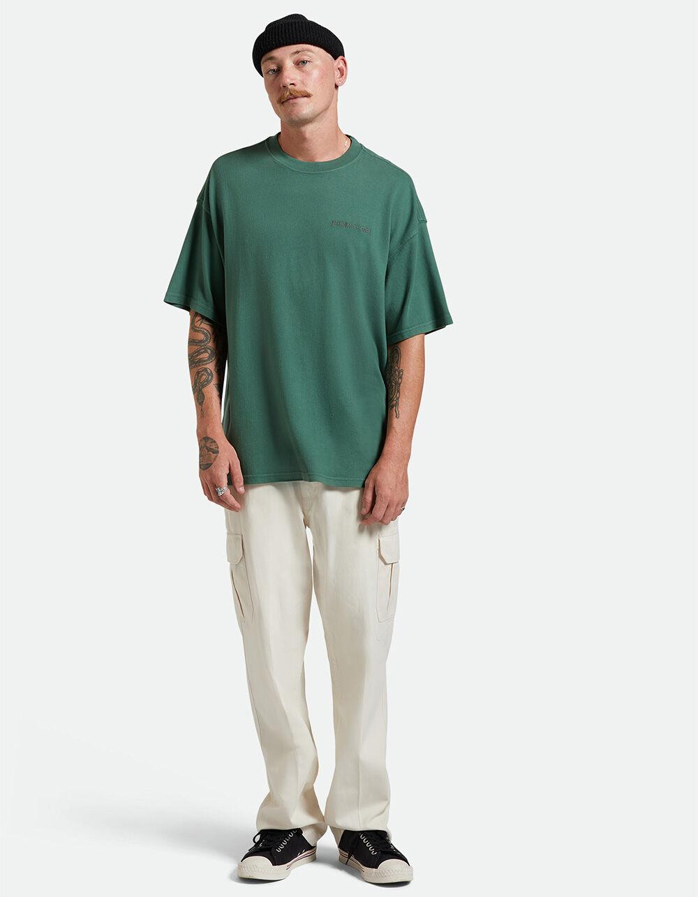 BRIXTON Quality Goods Mens Relaxed Knit Shirt - DK GREEN Product Image