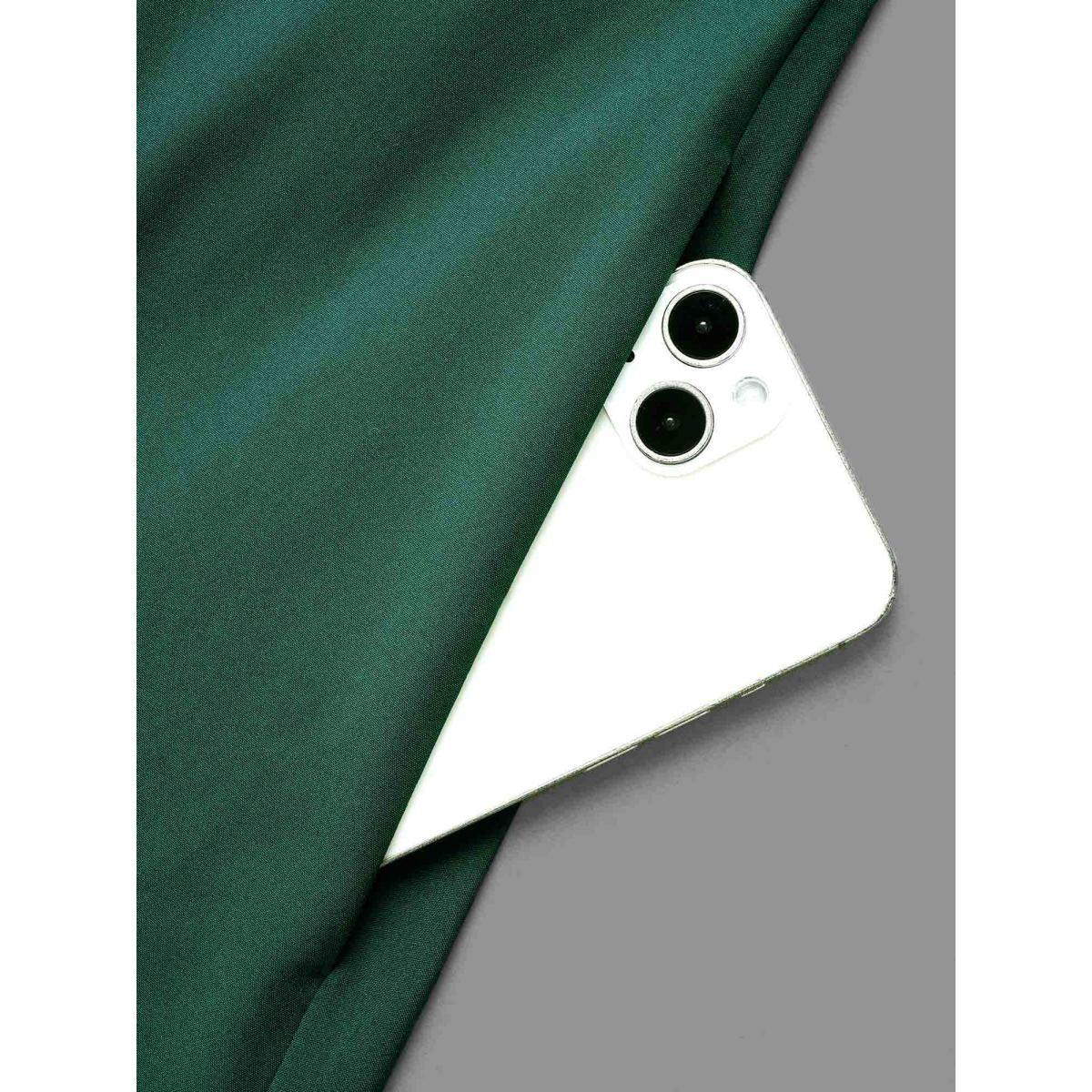 Plus Size Shirt Collar Pleated Button Detail Dress ArmyGreen Women At the Office Pleated Shirt collar Long Sleeve Curvy BloomChic 14-16/1X Product Image