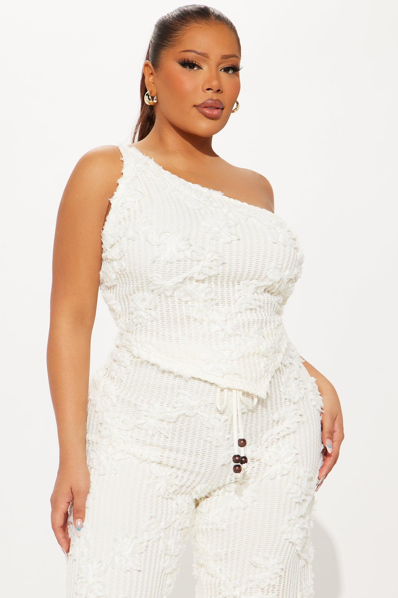 Dream In Ivory Fishnet Pant Set - Ivory Female Product Image