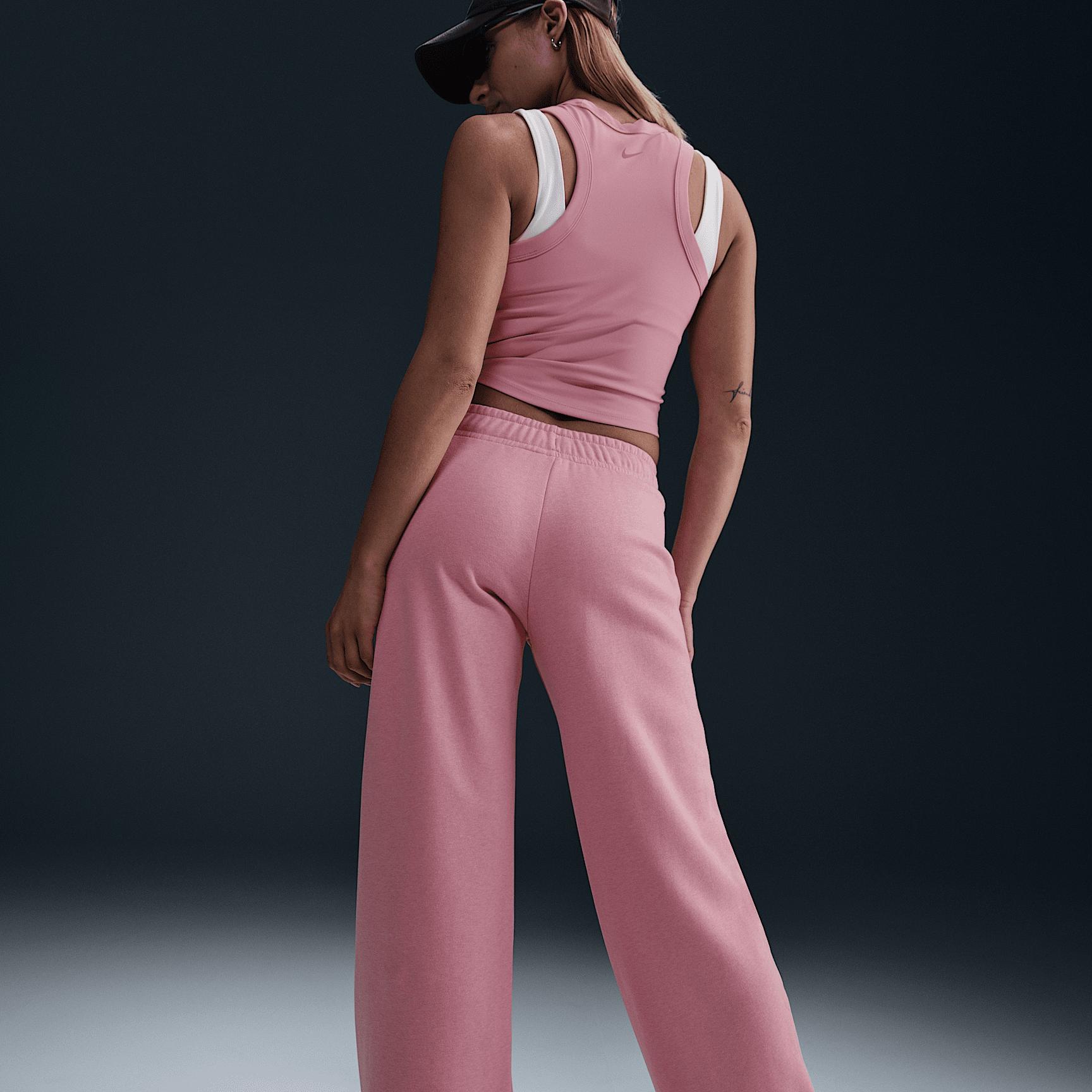 Womens Nike Sportswear Club Fleece Mid-Rise Wide-Leg Graphic Pants | HJ0869-699 Product Image