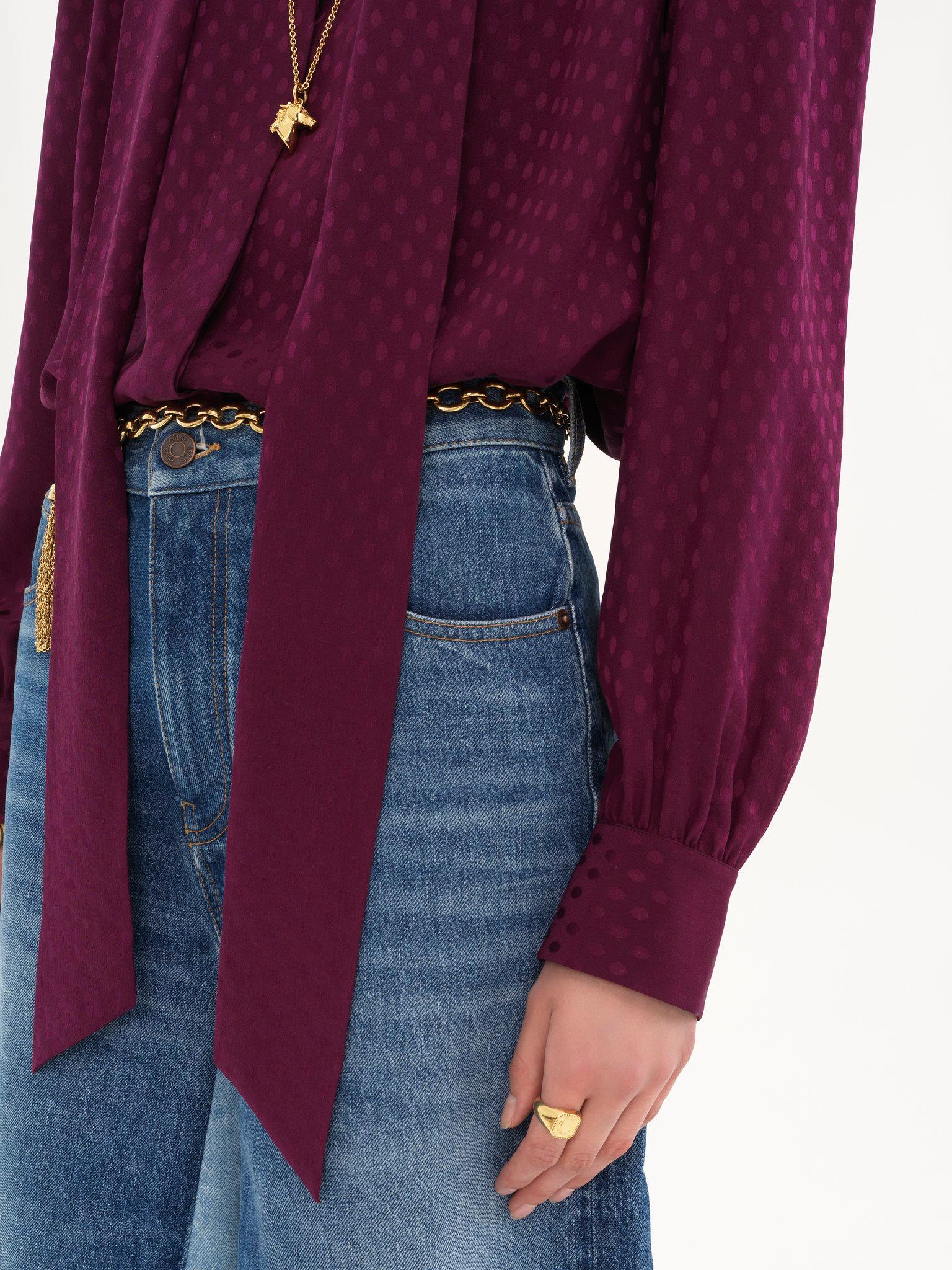 Lavallière blouse in silk jacquard Product Image