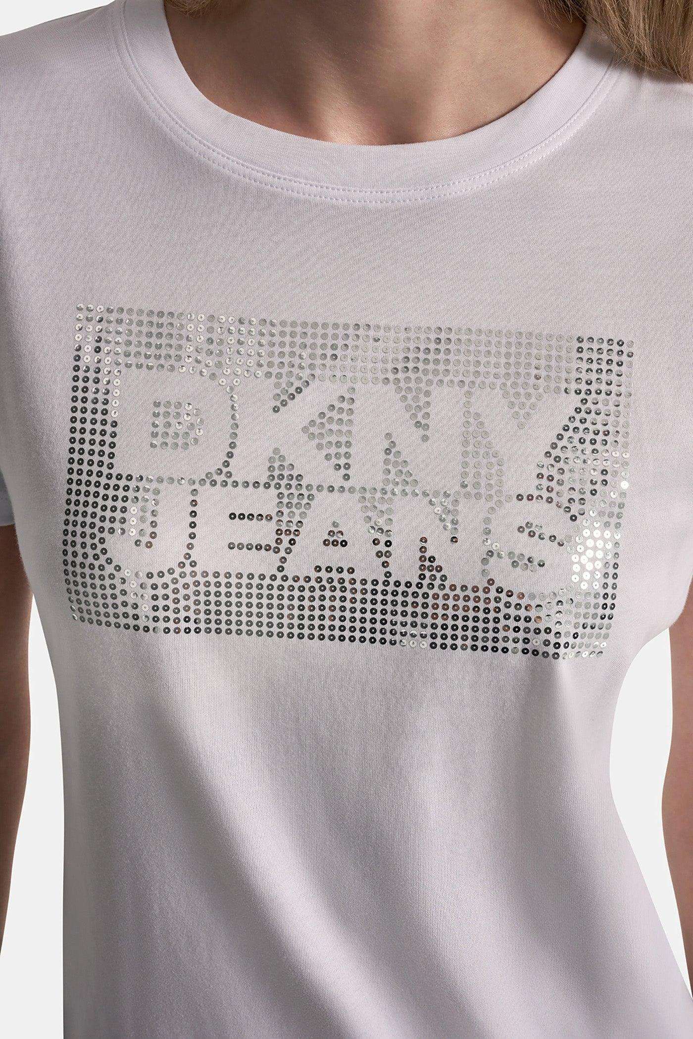 DKNY JEANS STACK LOGO RHINESTONE TEE Product Image