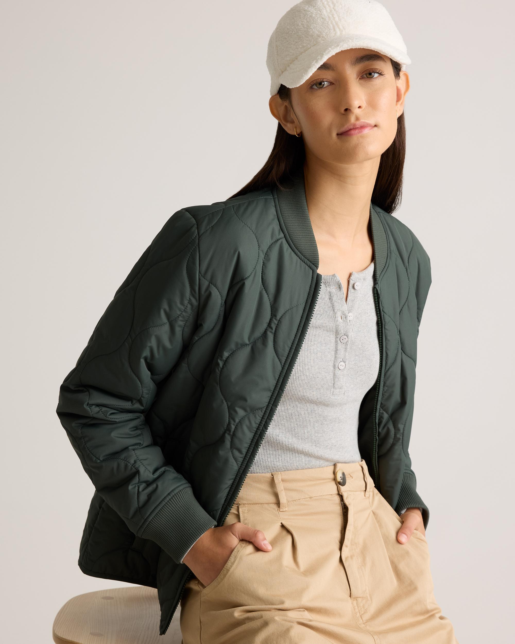 Quince | Women's Featherless Quilted Puffer Bomber Jacket Recycled Polyester Product Image