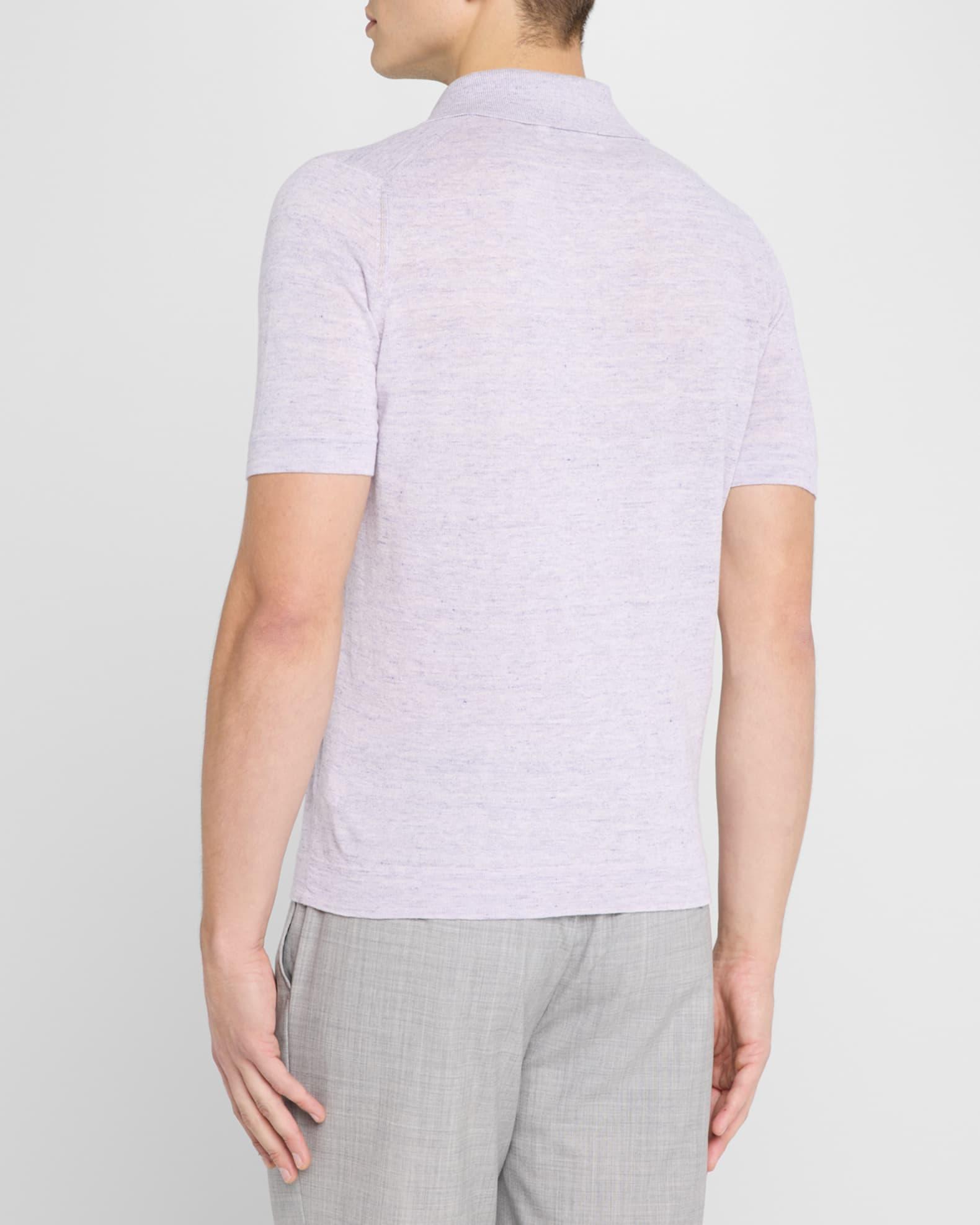 Men's Linen and Cotton Polo Shirt Product Image