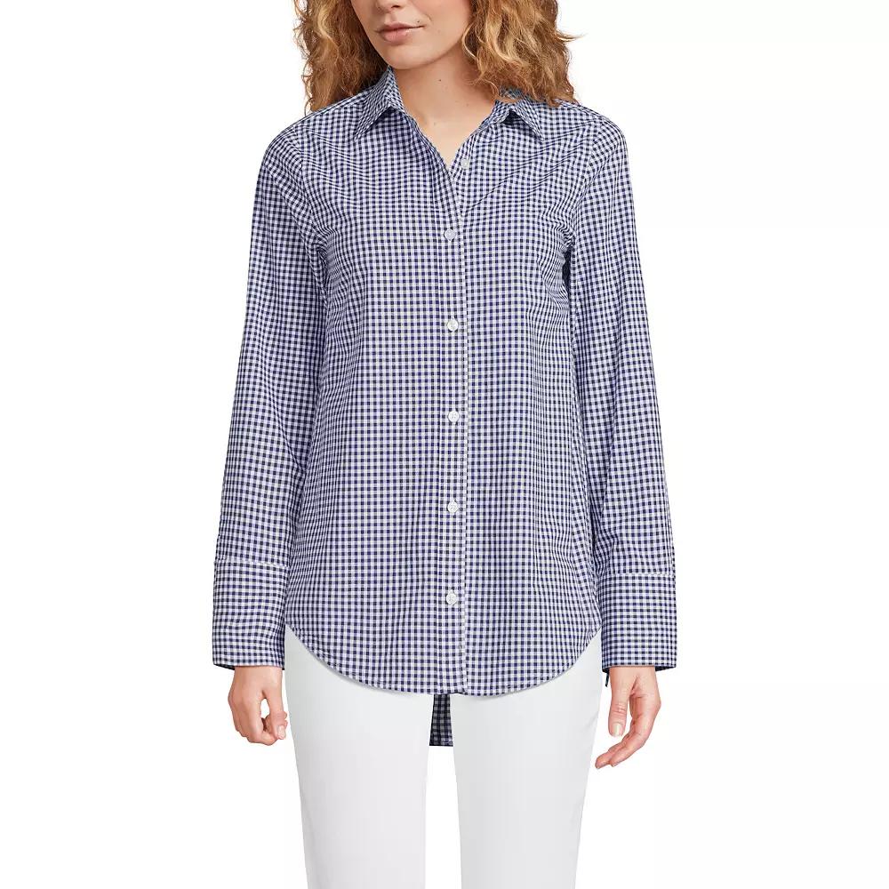 Women's Lands' End Poplin Tie Sleeve Shirt,  Product Image
