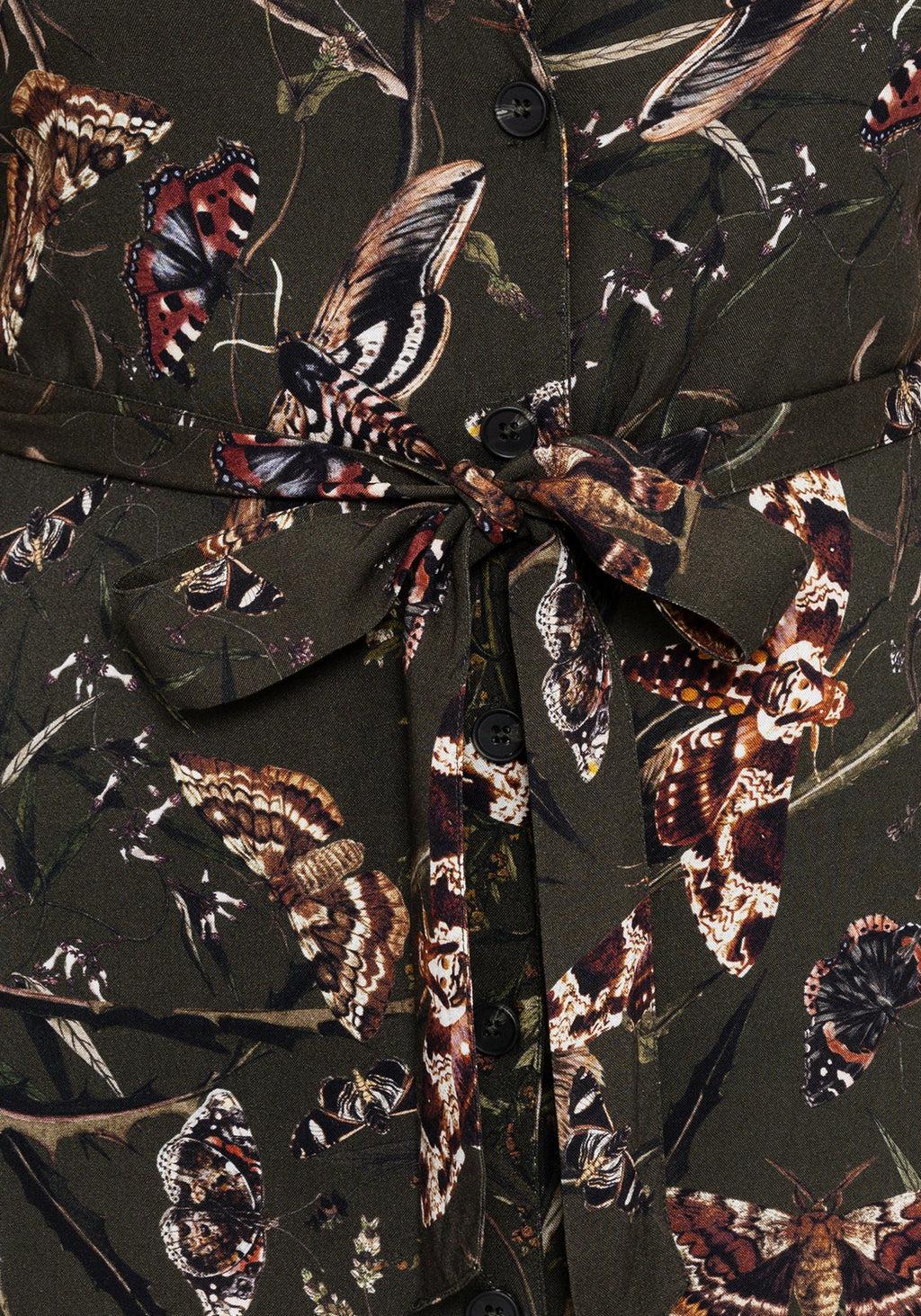 Whispen Moth Print Mini Wrap Dress Product Image