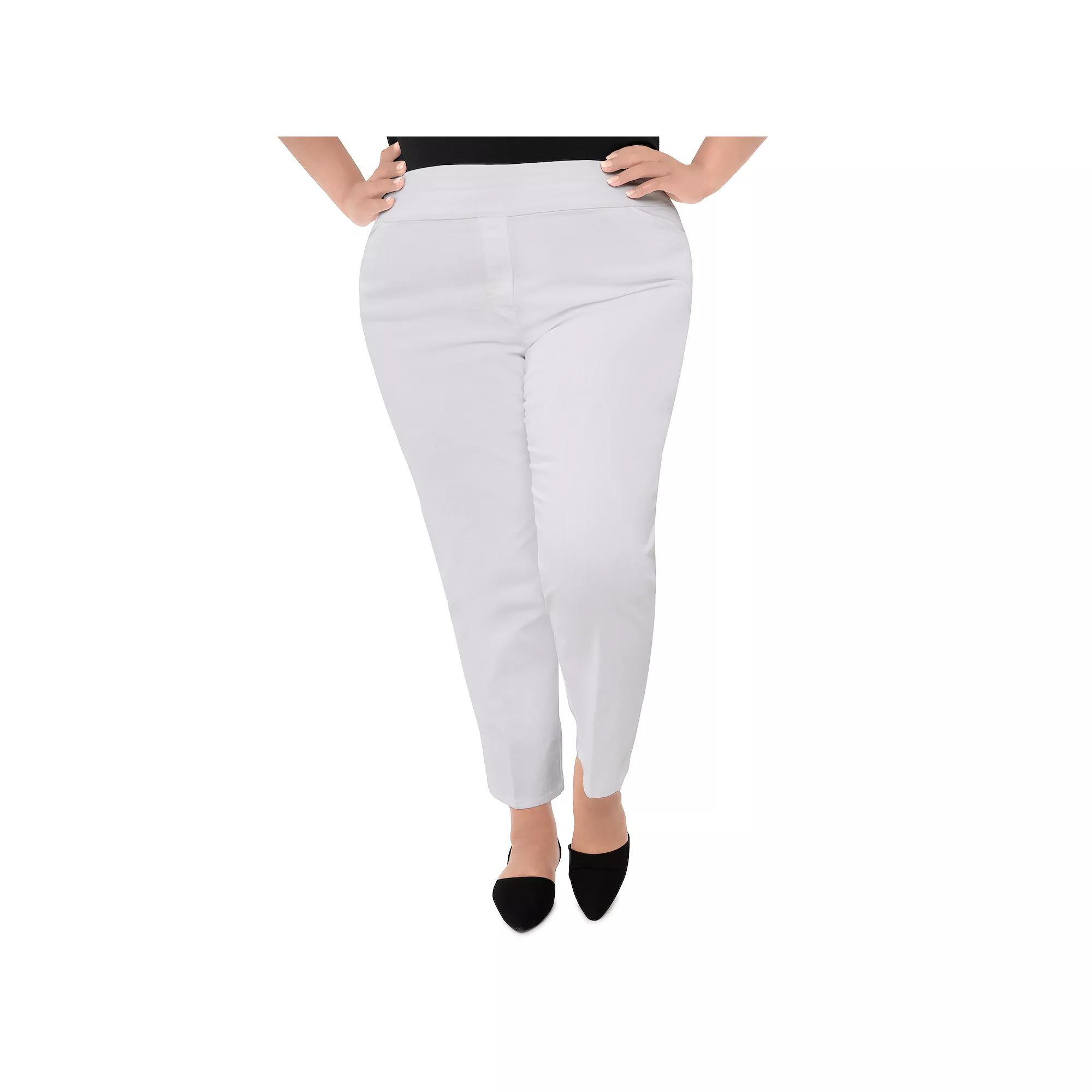 Plus Size Alfred Dunner Classics Pull-On Straight-Leg Denim Pants, Womens Product Image