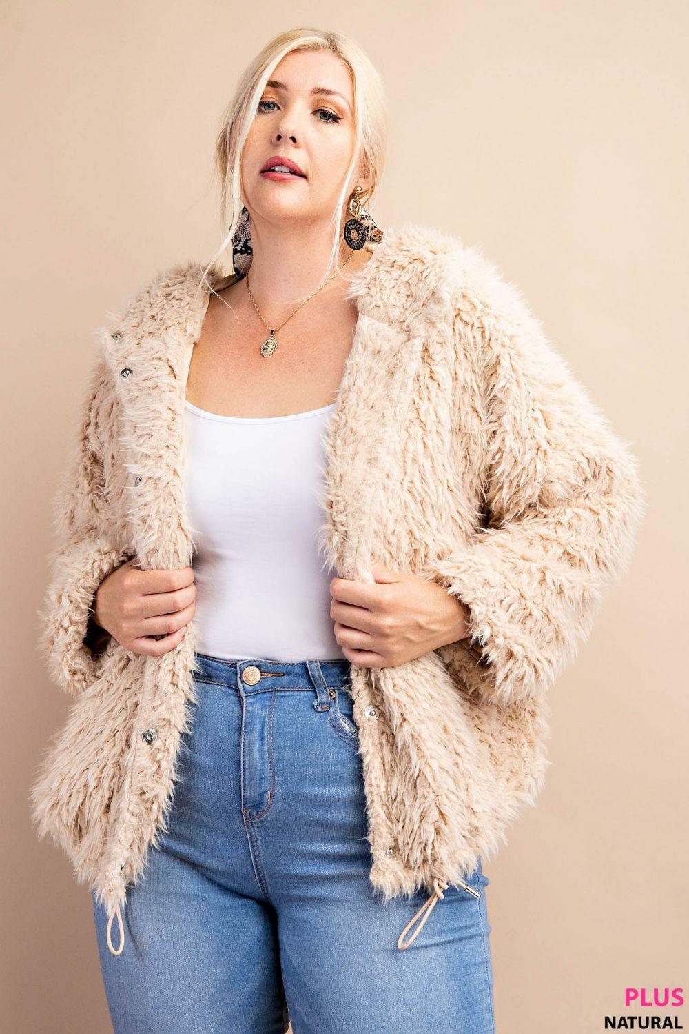 5160   Lux Soft Faux Fur Jacket Product Image