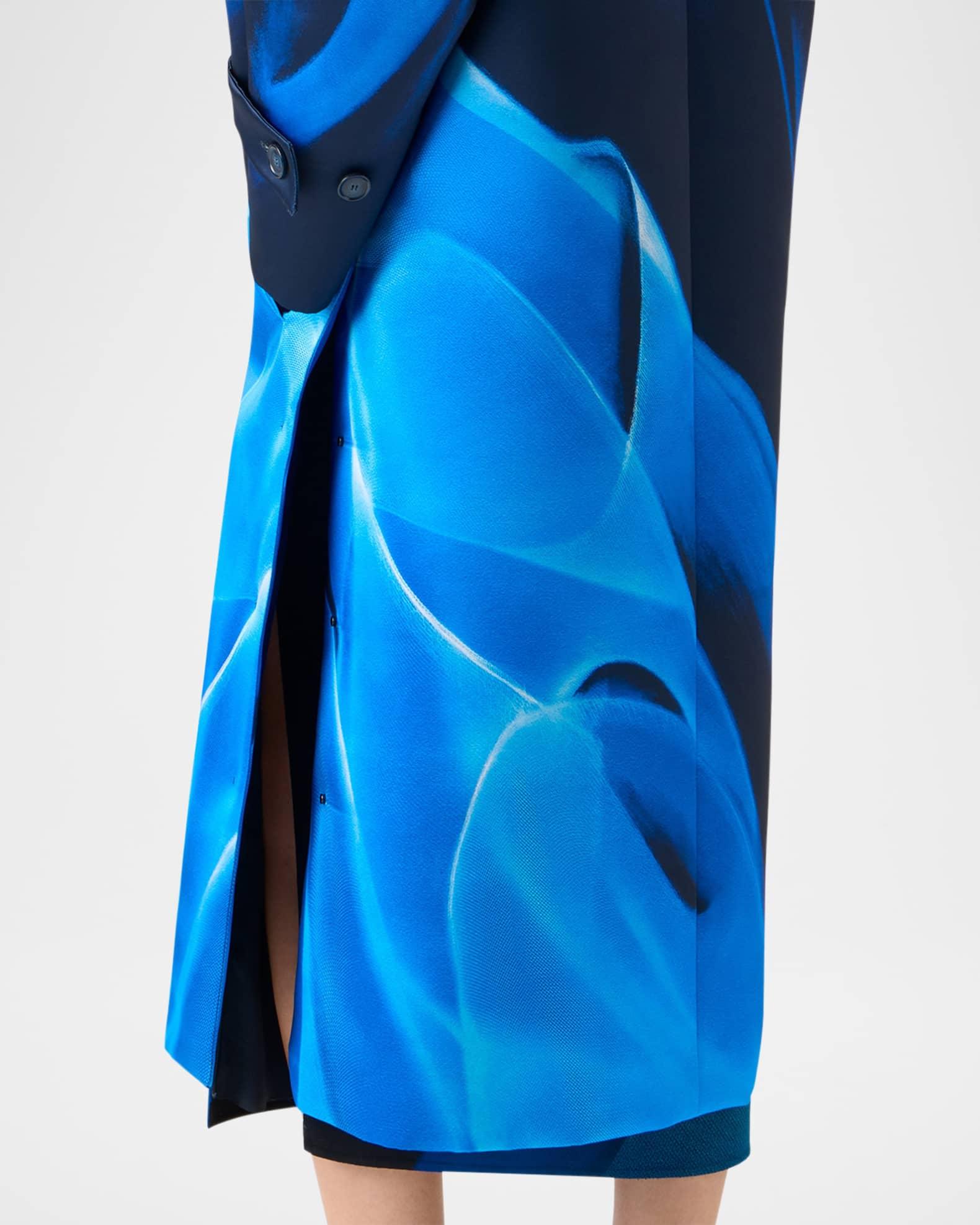 Elliot Silk Duchess Alysons Cyanotype-Print Oversized Coat Product Image
